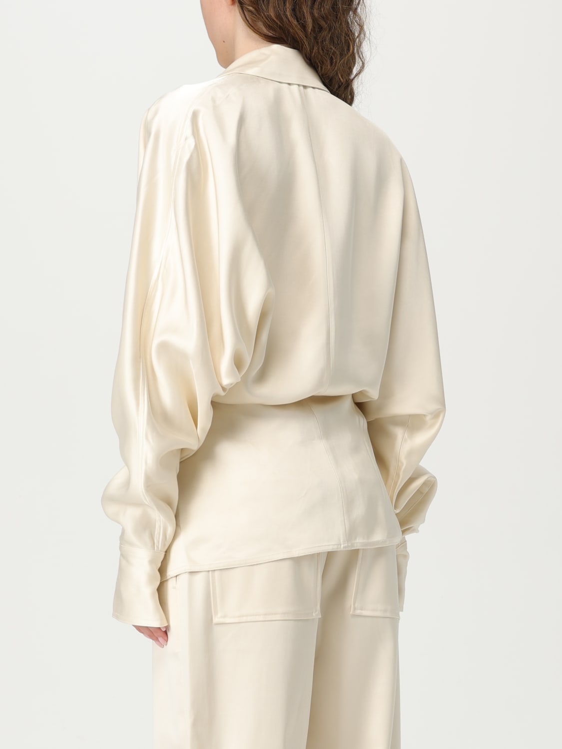 TOTEME TOP: Toteme viscose blouse, Beige - Img 3