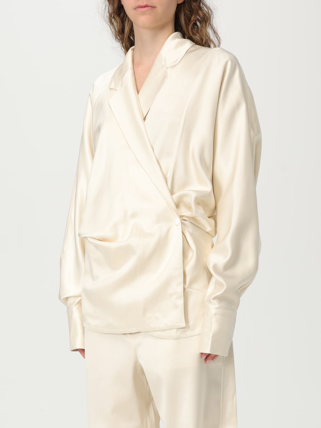 TOTEME TOP: Toteme viscose blouse, Beige - Img 4