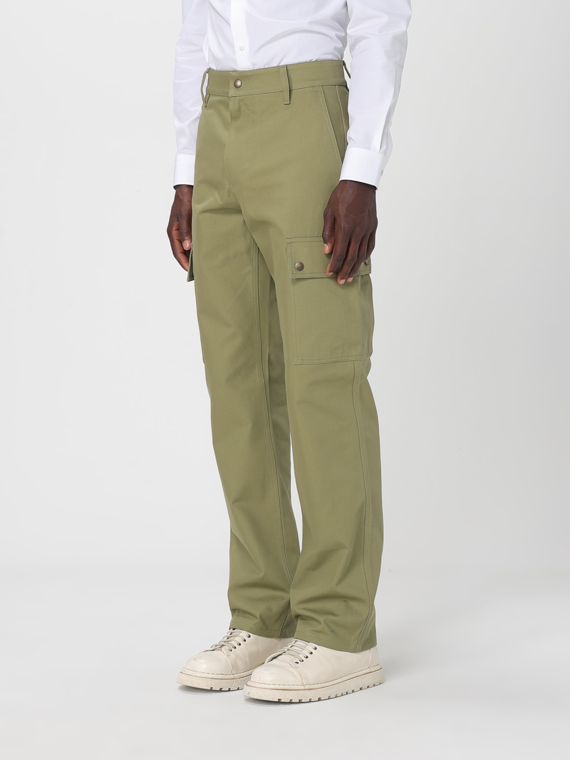 BURBERRY PANTALONI: Pantalone cargo Burberry in cotone , Verde - Img 4
