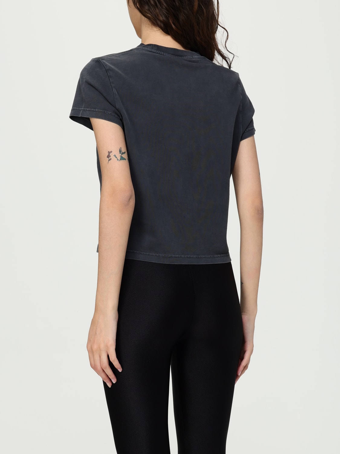 ALEXANDER WANG T-SHIRTS: T-shirt in cotone con logo Alexander Wang, Nero - Img 2