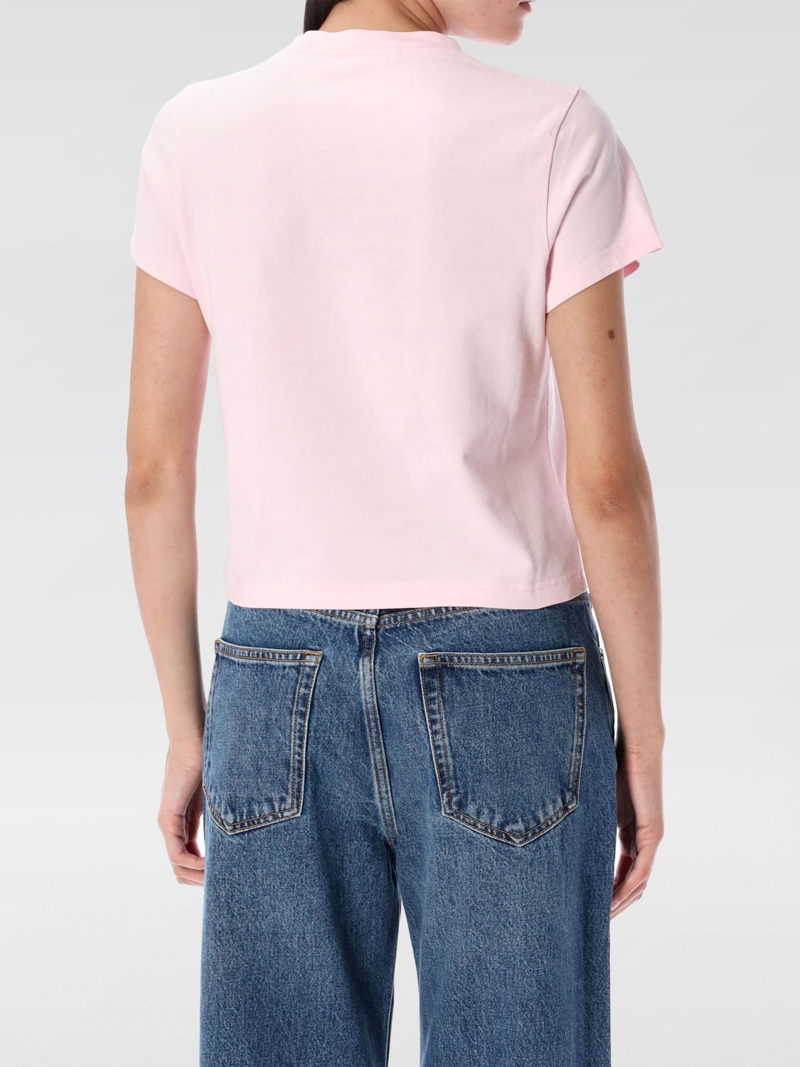 ALEXANDER WANG T-SHIRTS: T-shirt in cotone con logo Alexander Wang, Rosa - Img 2