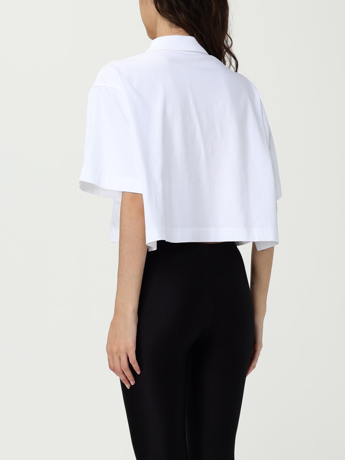 ALEXANDER WANG POLO: Polo in cotone crop Alexander Wang, Bianco - Img 2