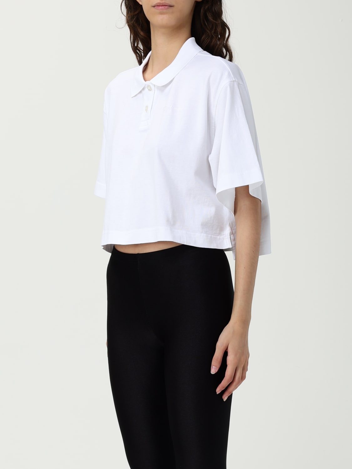 ALEXANDER WANG POLO: Polo in cotone crop Alexander Wang, Bianco - Img 3