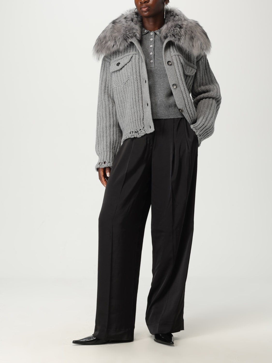 BLUMARINE SWEATER: Jacket woman Blumarine, Grey - Img 2