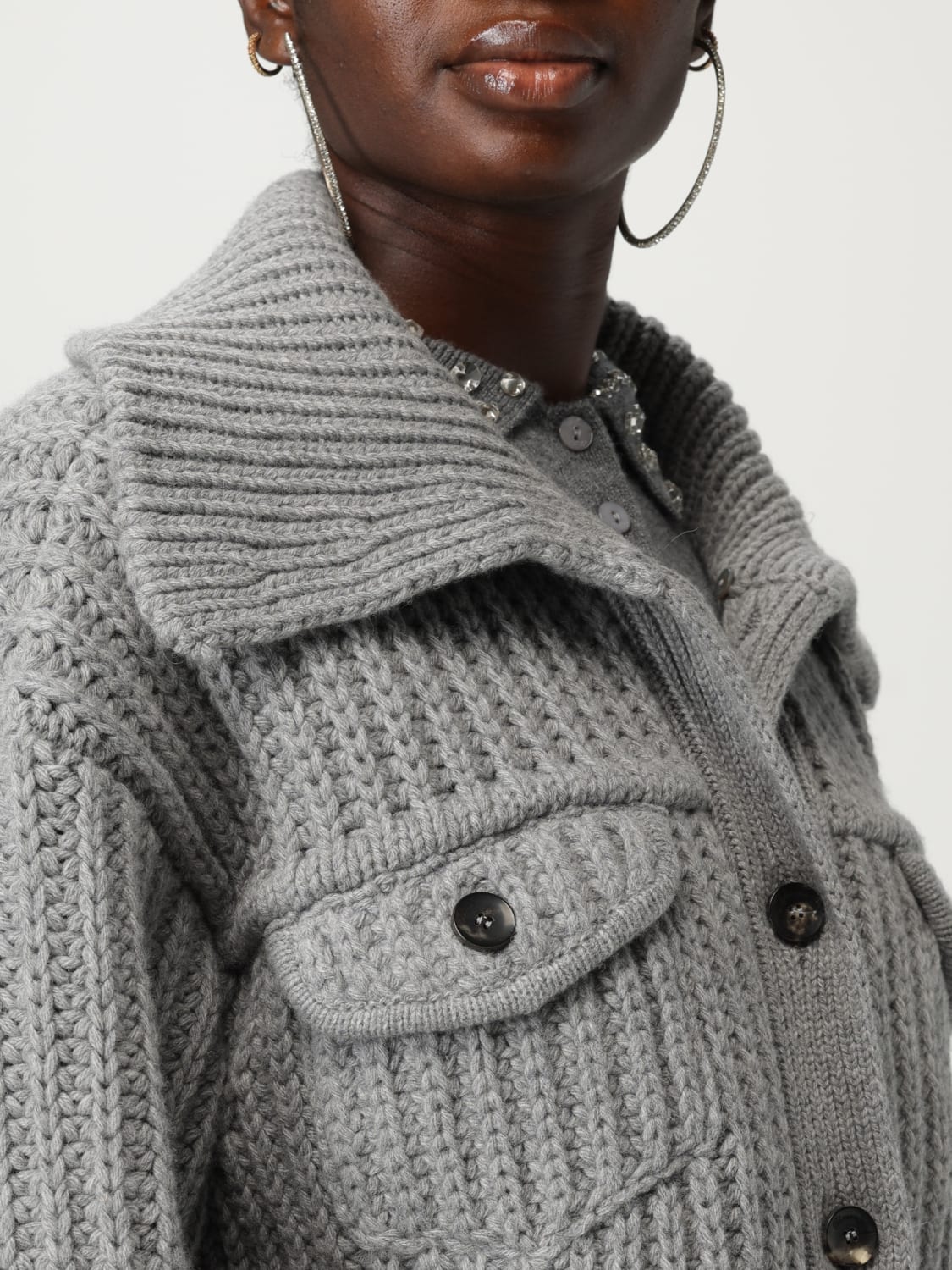 BLUMARINE SWEATER: Jacket woman Blumarine, Grey - Img 5