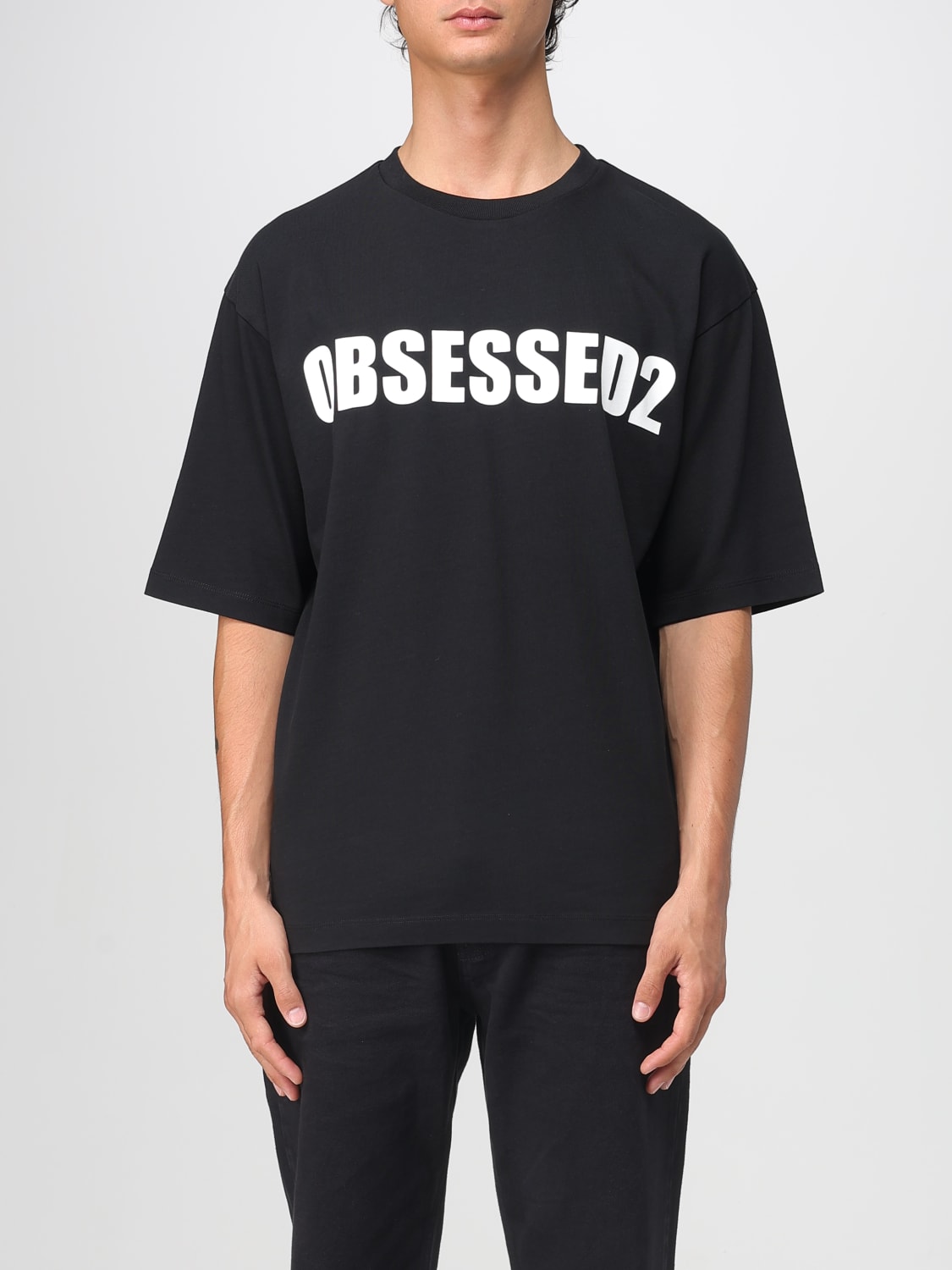 DSQUARED2 T-SHIRT: T-shirt Dsquared2 in cotone con slogan, Nero - Img 1