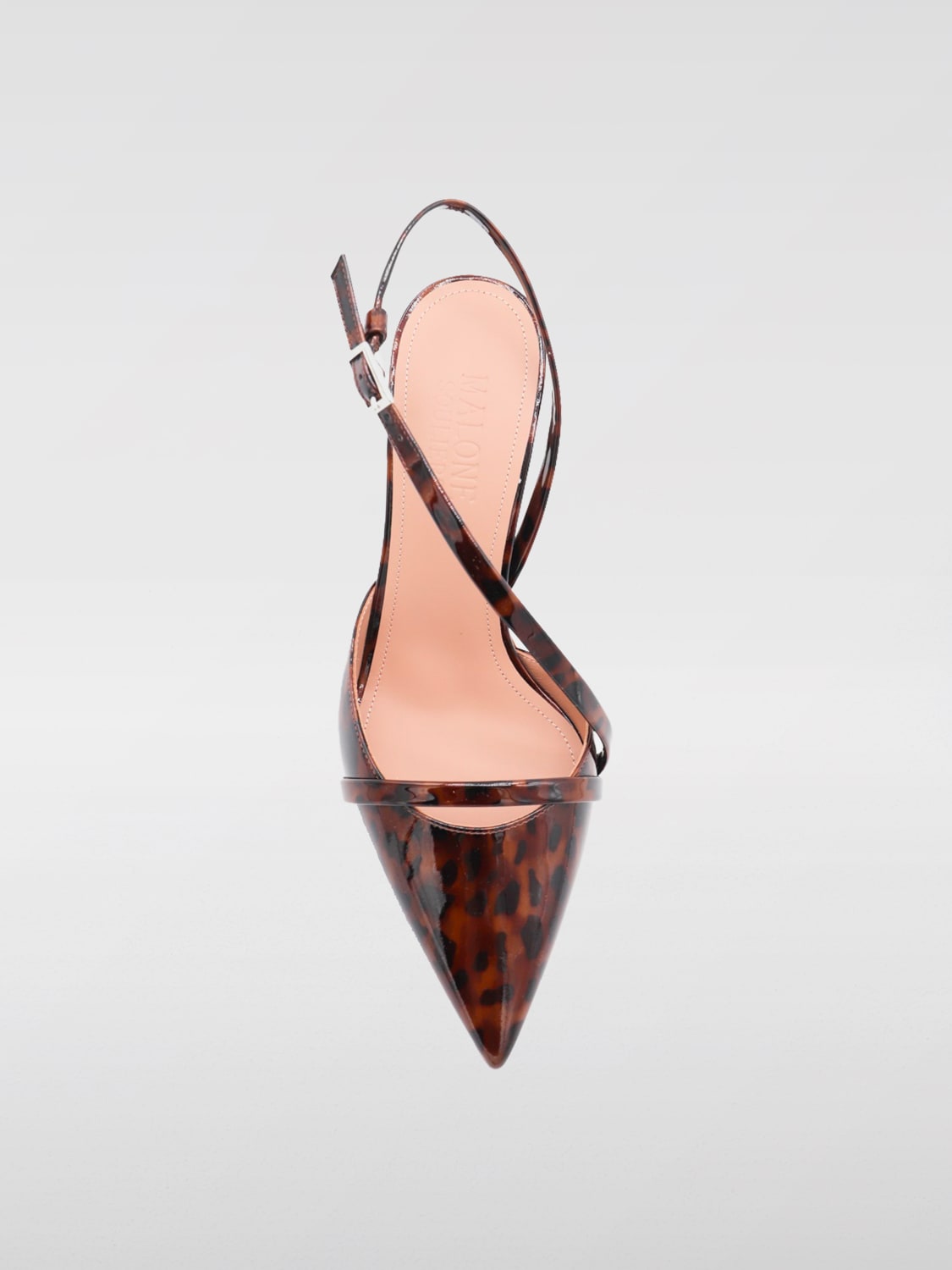 MALONE SOULIERS DÉCOLLETÉ: Pump Valeria Malone Souliers in vernice , Marrone - Img 3