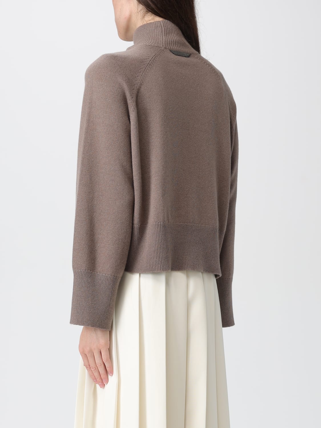 BRUNELLO CUCINELLI PULL: Pull femme Brunello Cucinelli, Taupe - Img 3