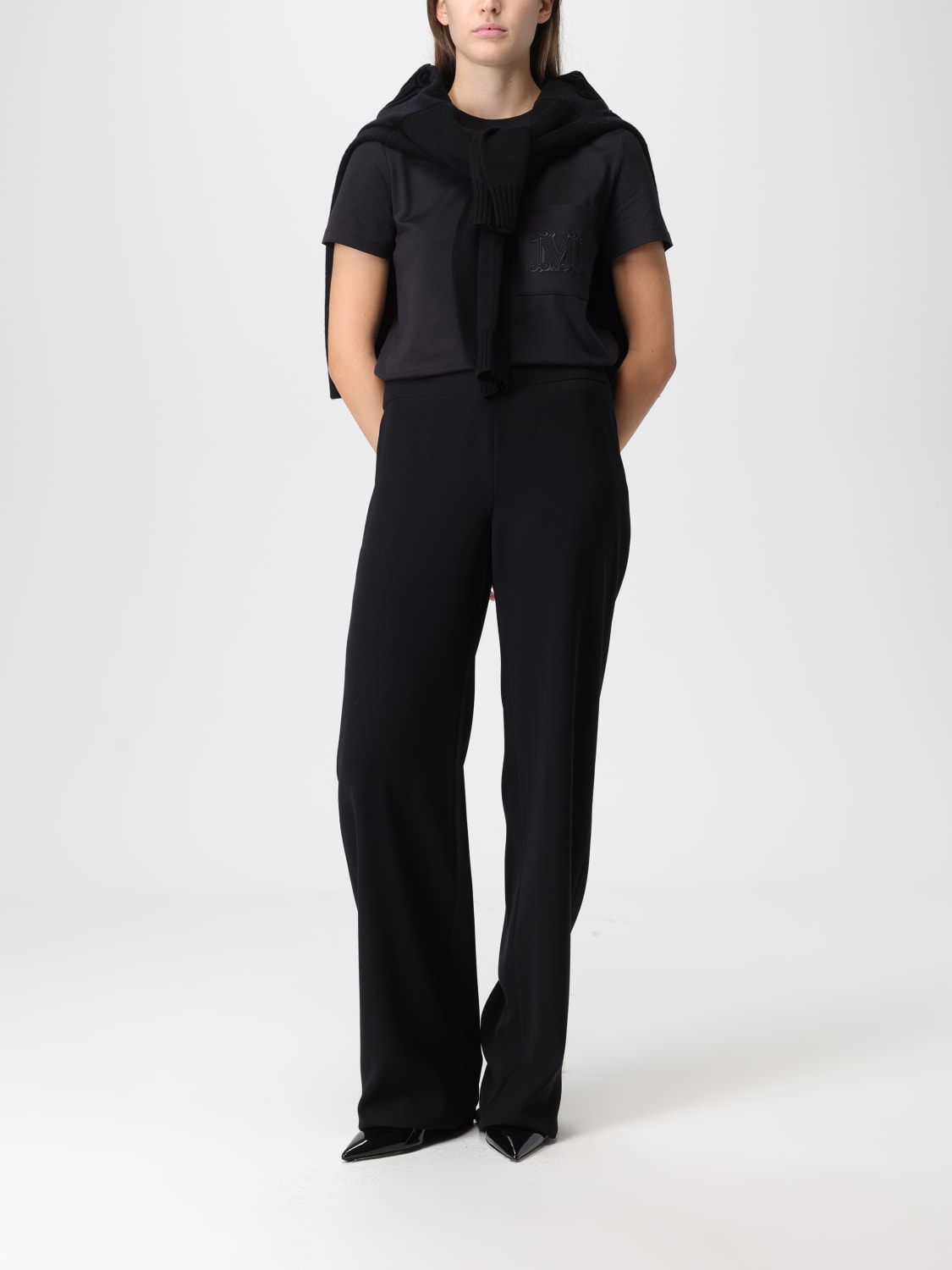 MAX MARA T-SHIRTS: T-shirt in cotone con monogramma 's Max Mara, Salvia - Img 2