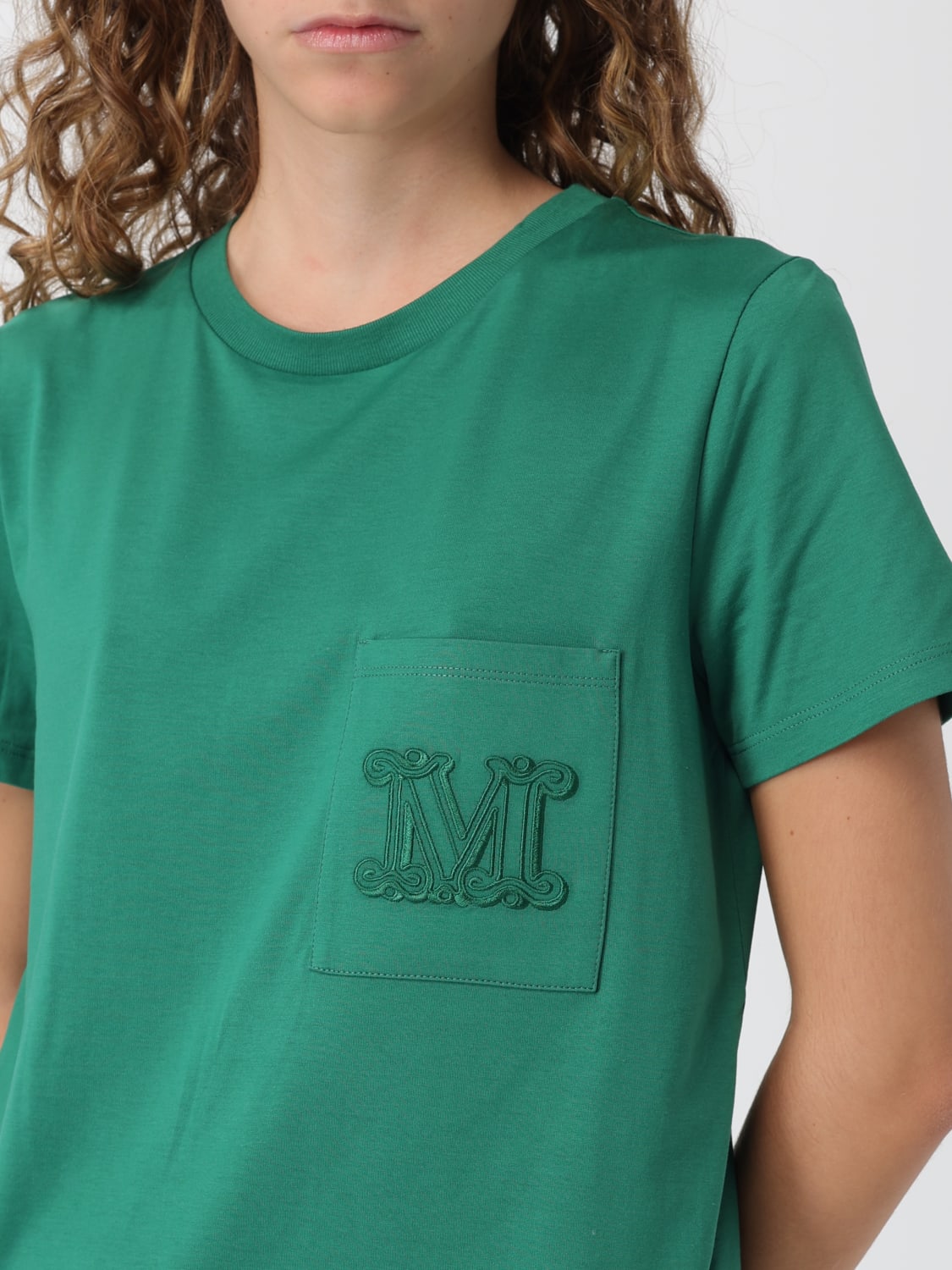 MAX MARA T-SHIRTS: T-shirt in cotone con monogramma 's Max Mara, Smeraldo - Img 4