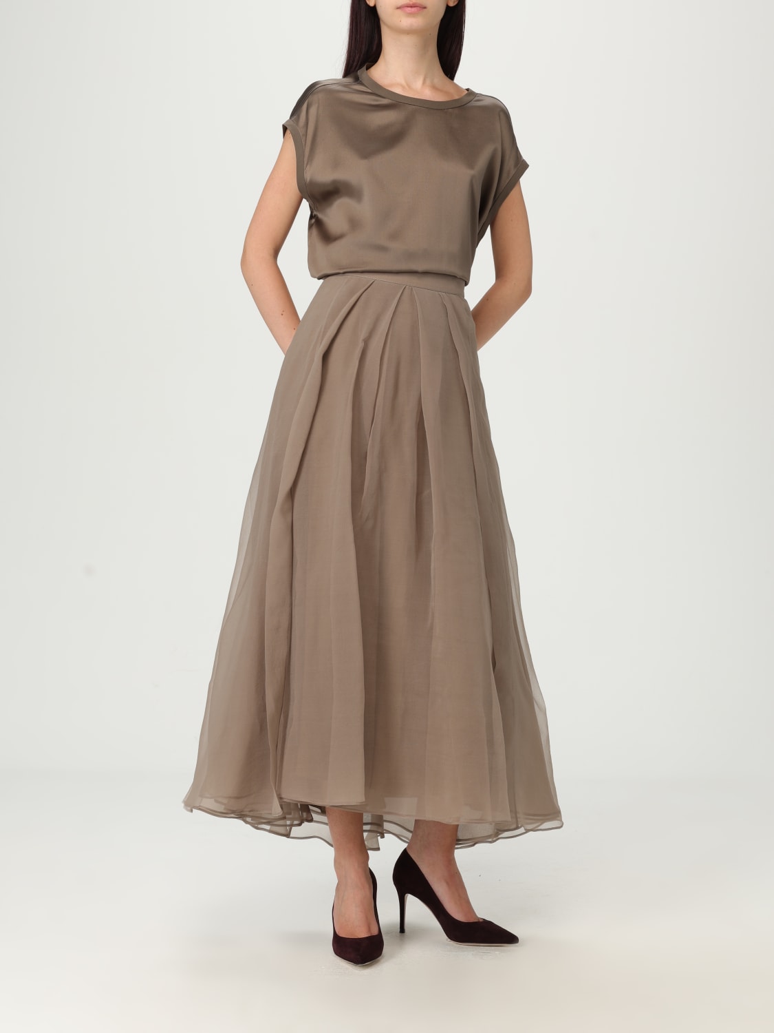 BRUNELLO CUCINELLI SKIRT: Skirt woman Brunello Cucinelli, Grey - Img 2