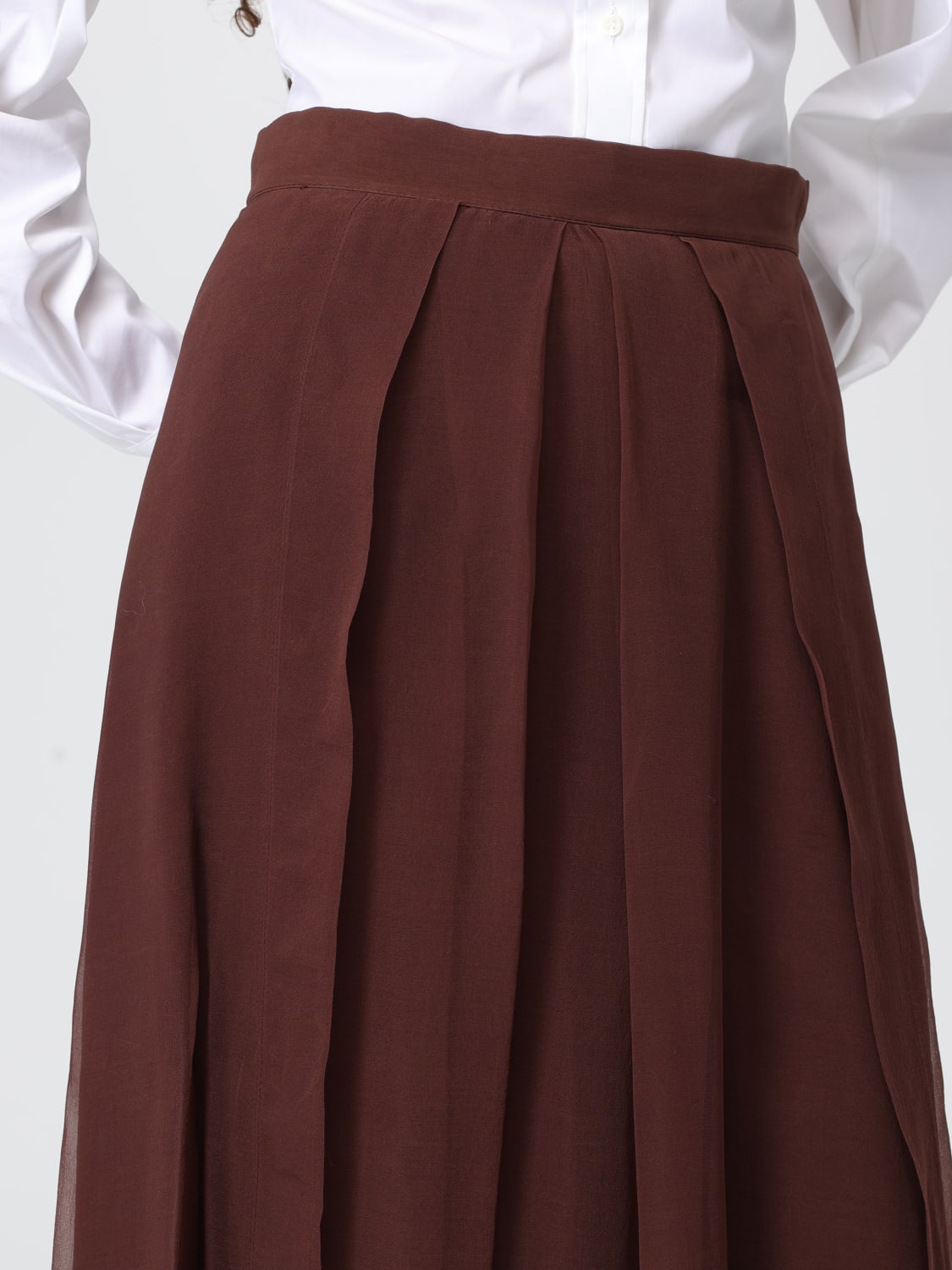 BRUNELLO CUCINELLI GONNA: Gonna Brunello Cucinelli in seta , Caffe - Img 5