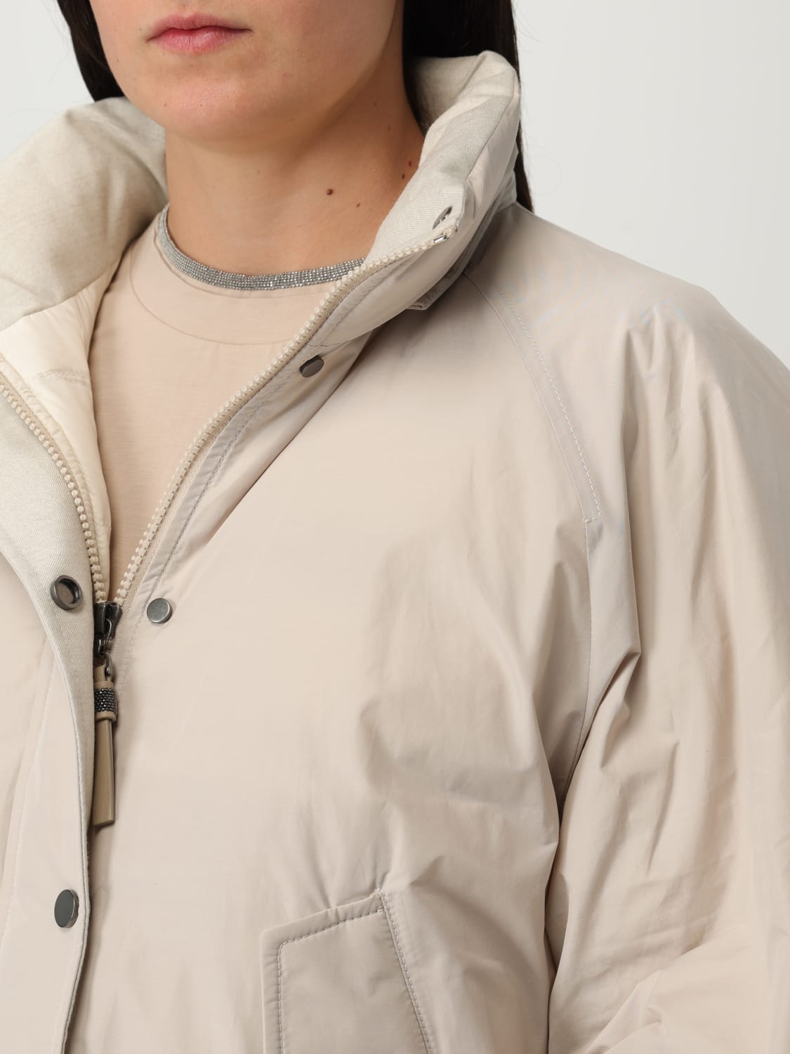 BRUNELLO CUCINELLI CHAQUETA: Abrigo mujer Brunello Cucinelli, Gris - Img 5