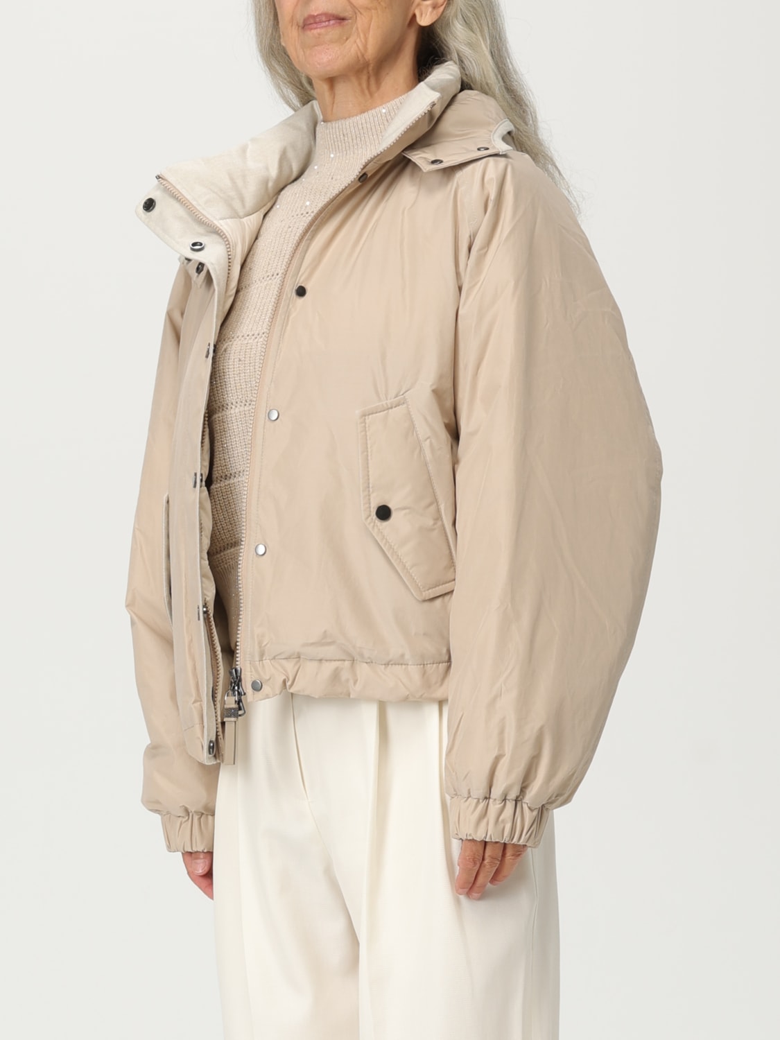 BRUNELLO CUCINELLI JACKET: Coat woman Brunello Cucinelli, Beige - Img 4