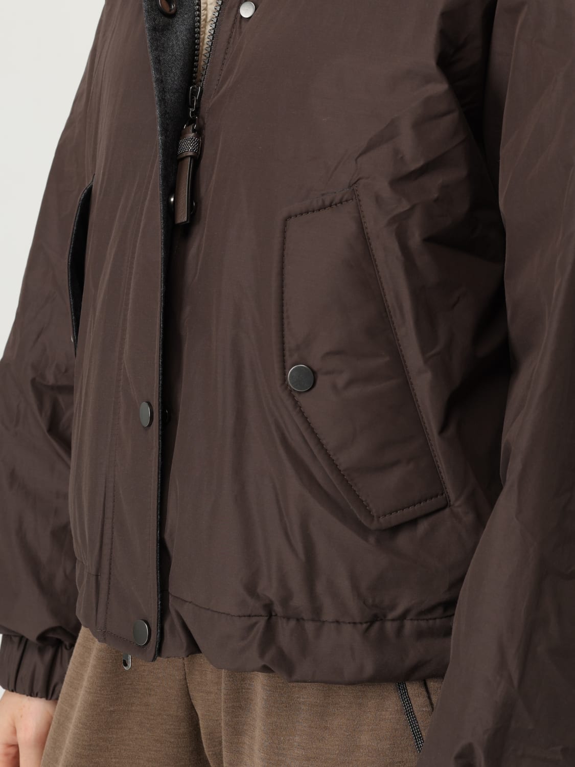 BRUNELLO CUCINELLI CHAQUETA: Abrigo mujer Brunello Cucinelli, Marrón - Img 5