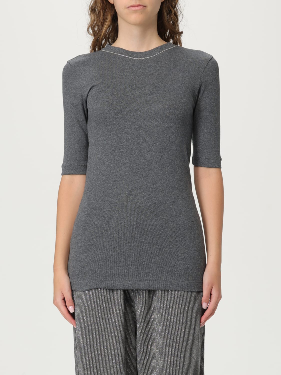 BRUNELLO CUCINELLI CAMISETA: Camiseta mujer Brunello Cucinelli, Gris - Img 1