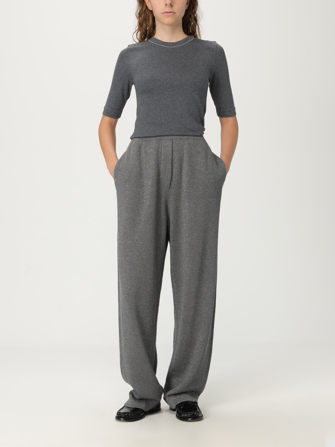 BRUNELLO CUCINELLI CAMISETA: Camiseta mujer Brunello Cucinelli, Gris - Img 2