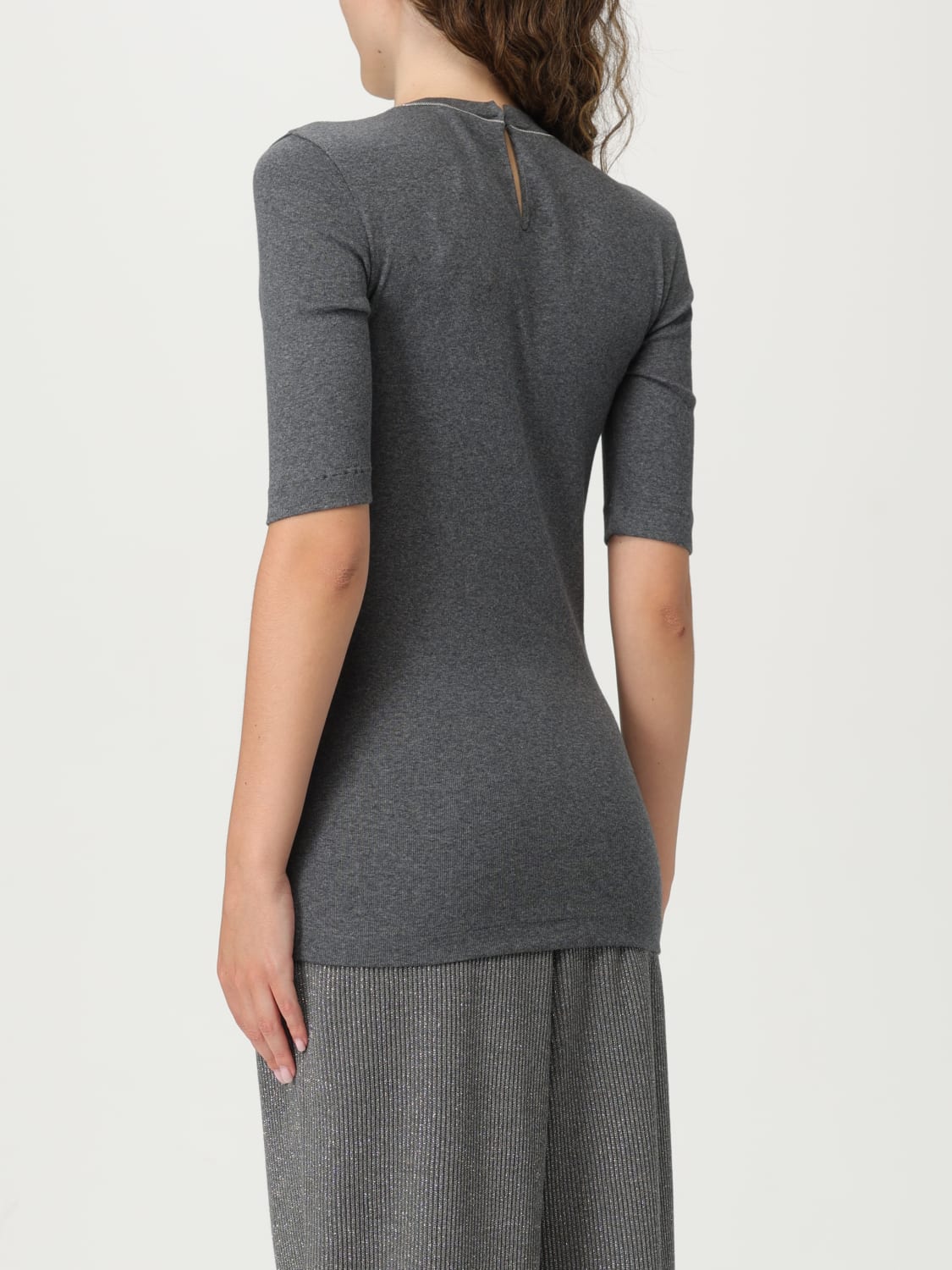 BRUNELLO CUCINELLI CAMISETA: Camiseta mujer Brunello Cucinelli, Gris - Img 3