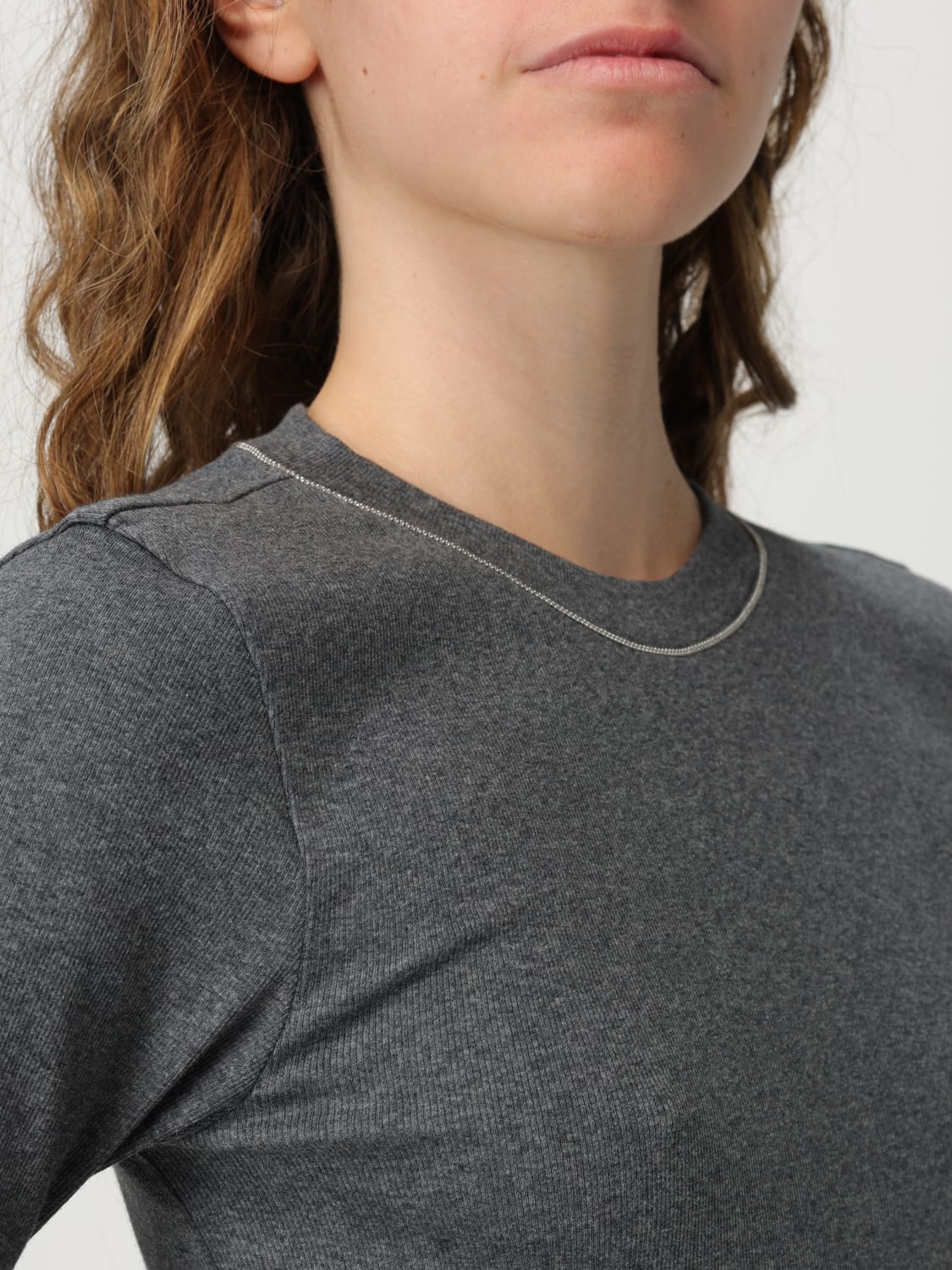 BRUNELLO CUCINELLI CAMISETA: Camiseta mujer Brunello Cucinelli, Gris - Img 5