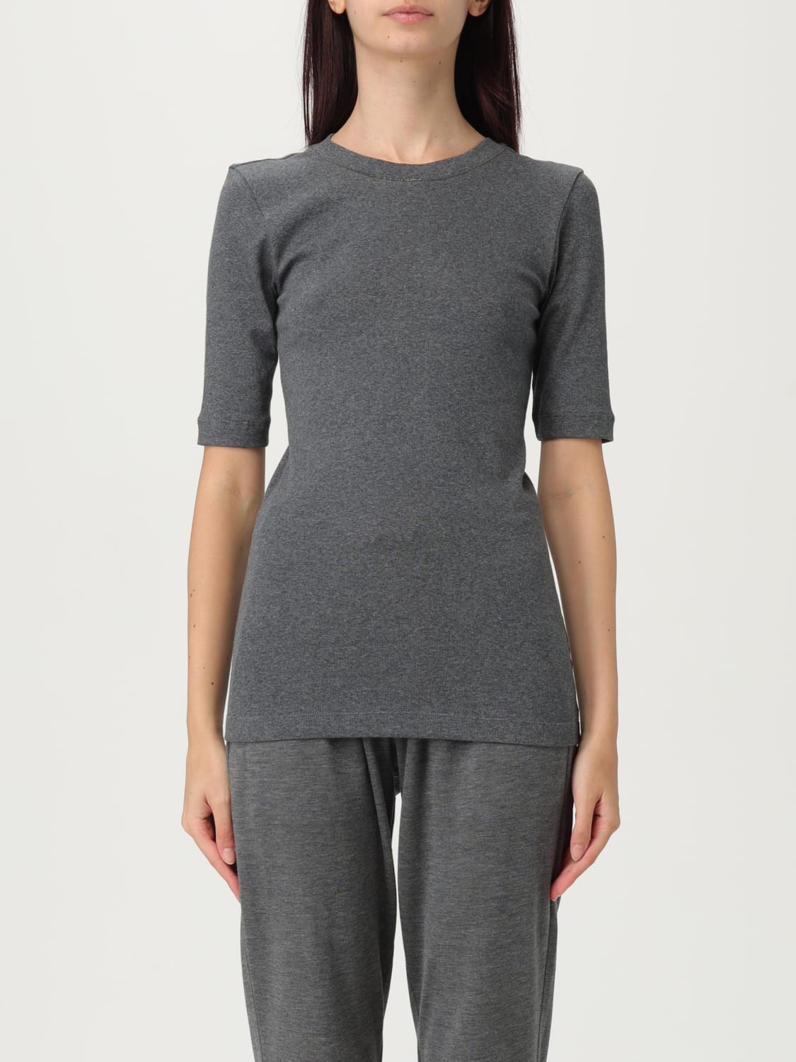 BRUNELLO CUCINELLI T-SHIRT: T-shirt woman Brunello Cucinelli, Grey 1 - Img 1