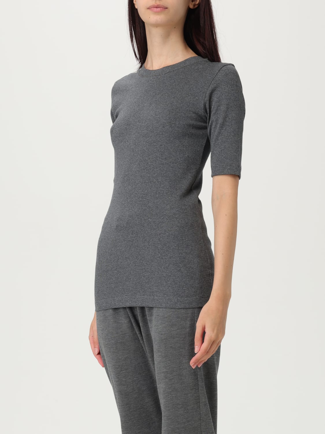 BRUNELLO CUCINELLI T-SHIRT: T-shirt woman Brunello Cucinelli, Grey 1 - Img 4