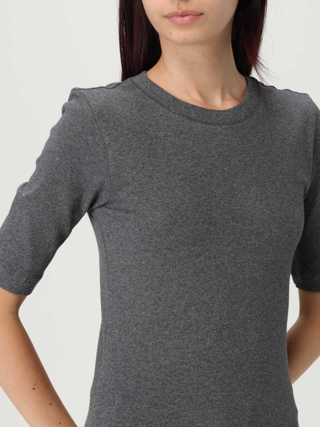 BRUNELLO CUCINELLI T-SHIRT: T-shirt woman Brunello Cucinelli, Grey 1 - Img 5