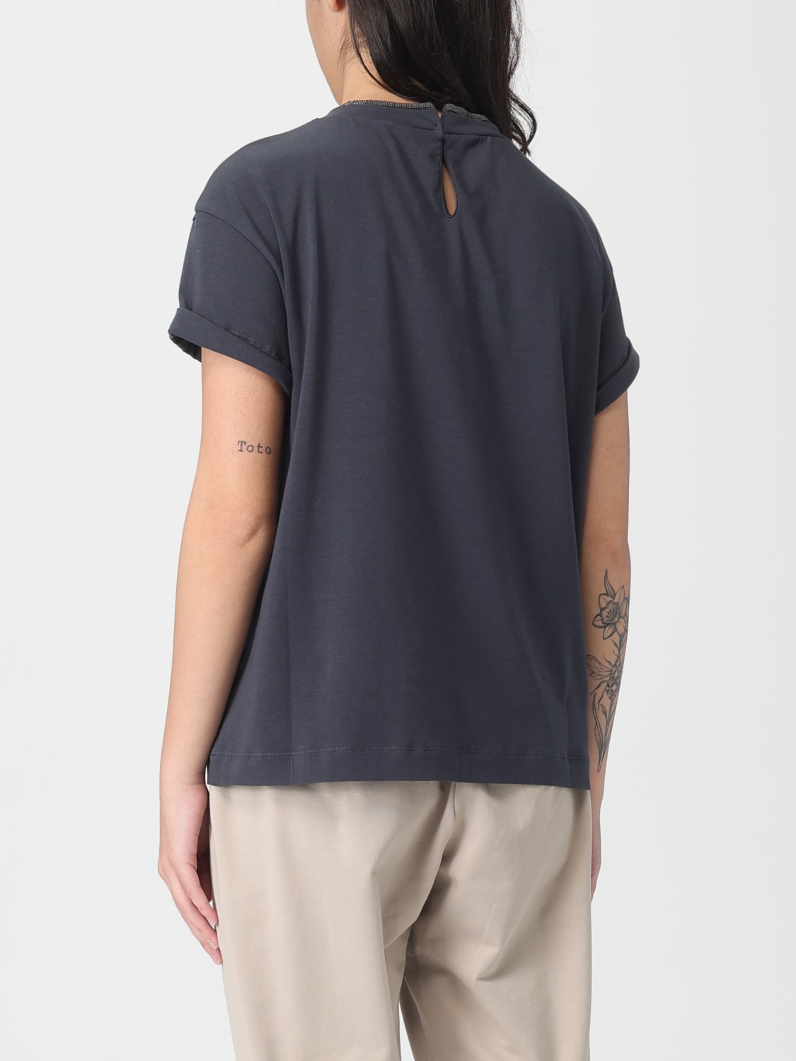 BRUNELLO CUCINELLI T-SHIRT: T-shirt woman Brunello Cucinelli, Blue - Img 2