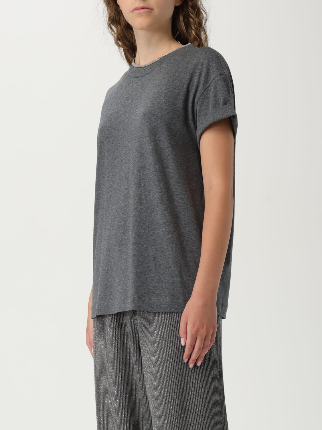 BRUNELLO CUCINELLI CAMISETA: Camiseta mujer Brunello Cucinelli, Gris - Img 4