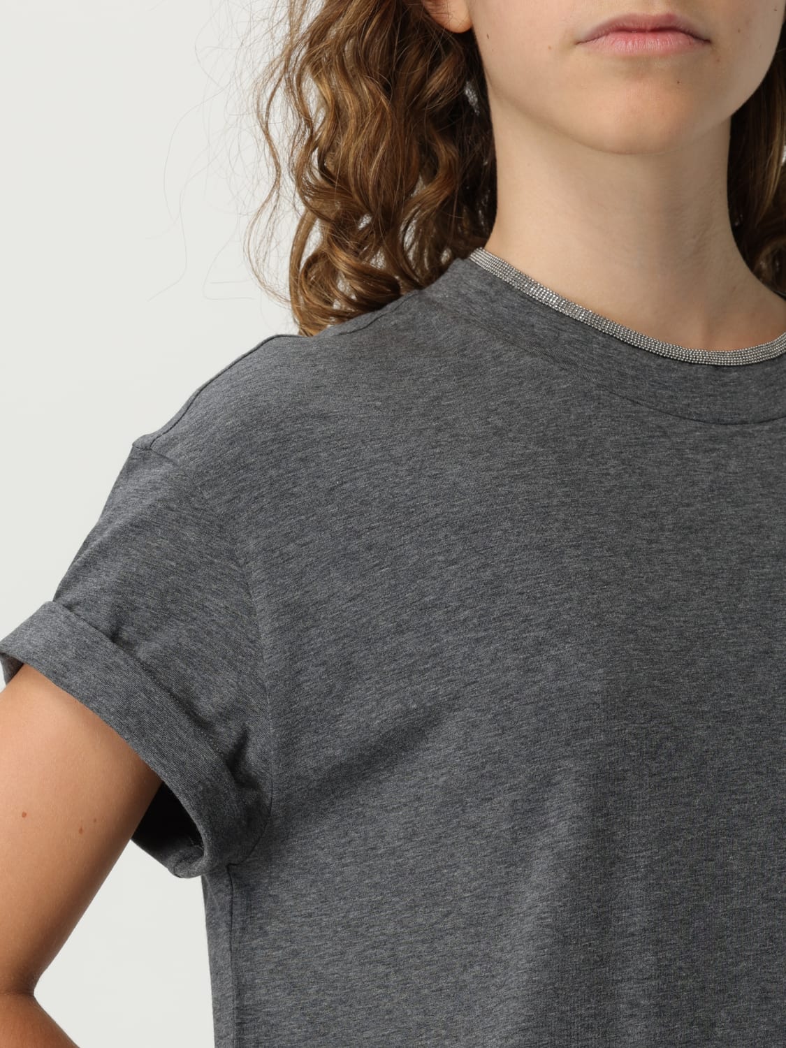 BRUNELLO CUCINELLI CAMISETA: Camiseta mujer Brunello Cucinelli, Gris - Img 5