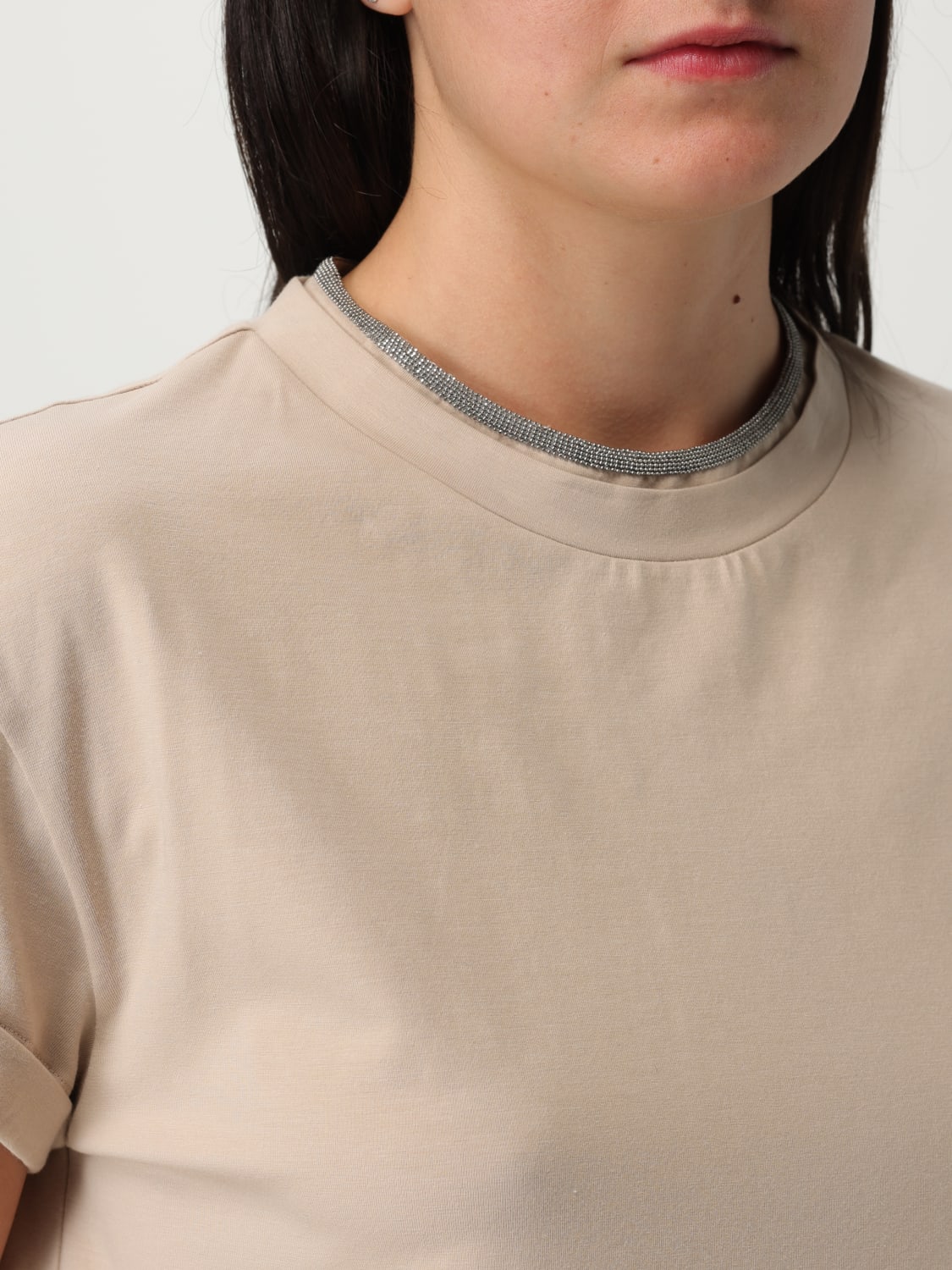 BRUNELLO CUCINELLI CAMISETA: Camiseta mujer Brunello Cucinelli, Beige - Img 5