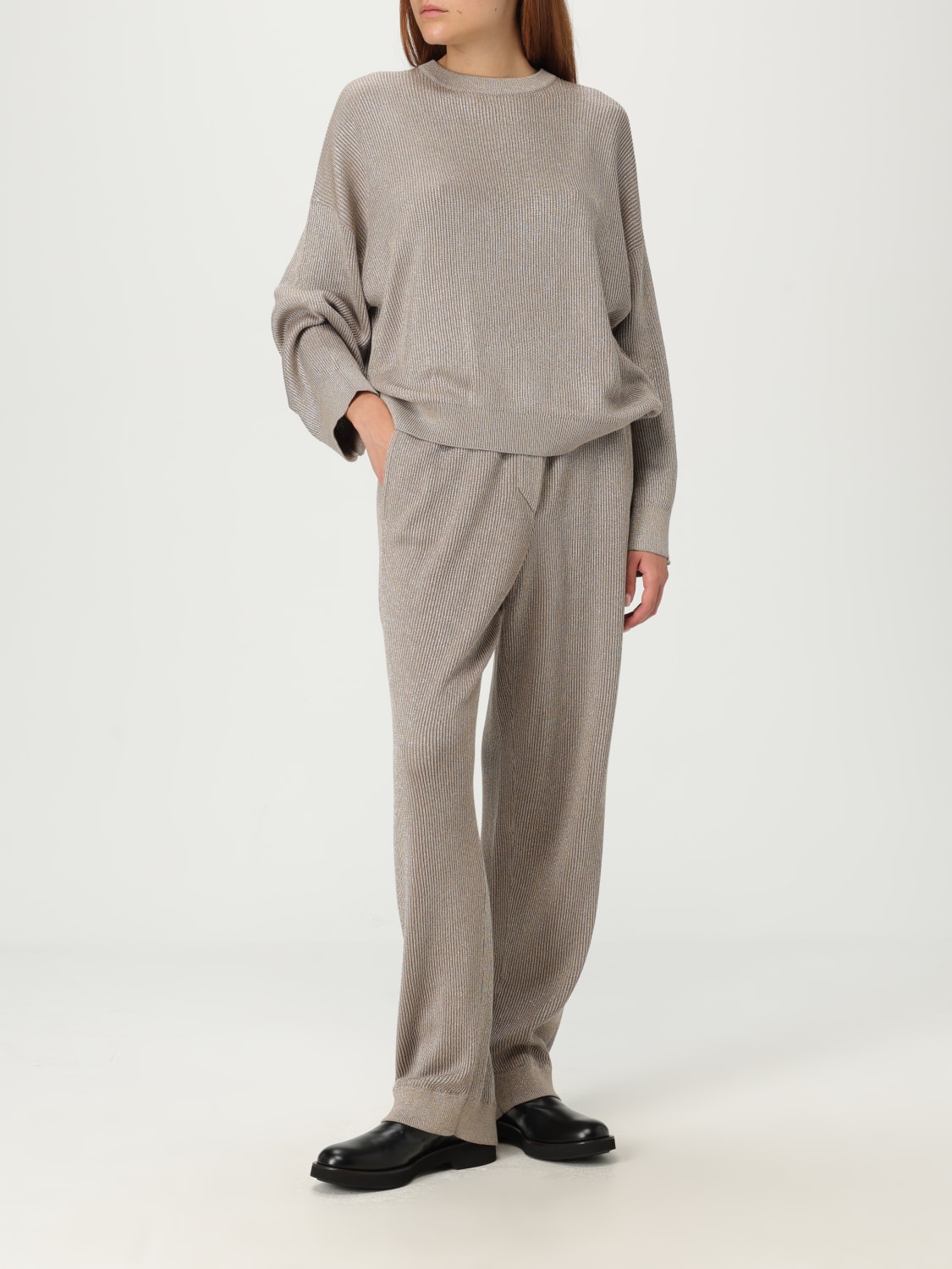 BRUNELLO CUCINELLI PANTALON: Pantalon femme Brunello Cucinelli, Argent - Img 2