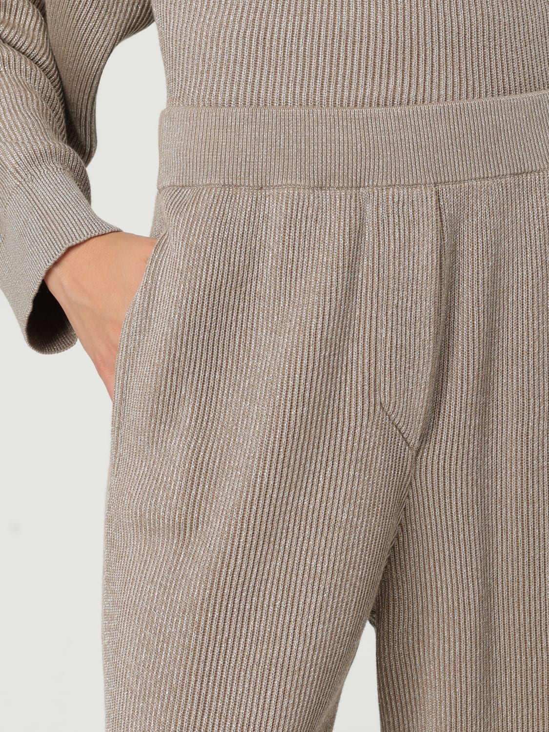 BRUNELLO CUCINELLI PANTALON: Pantalon femme Brunello Cucinelli, Argent - Img 5