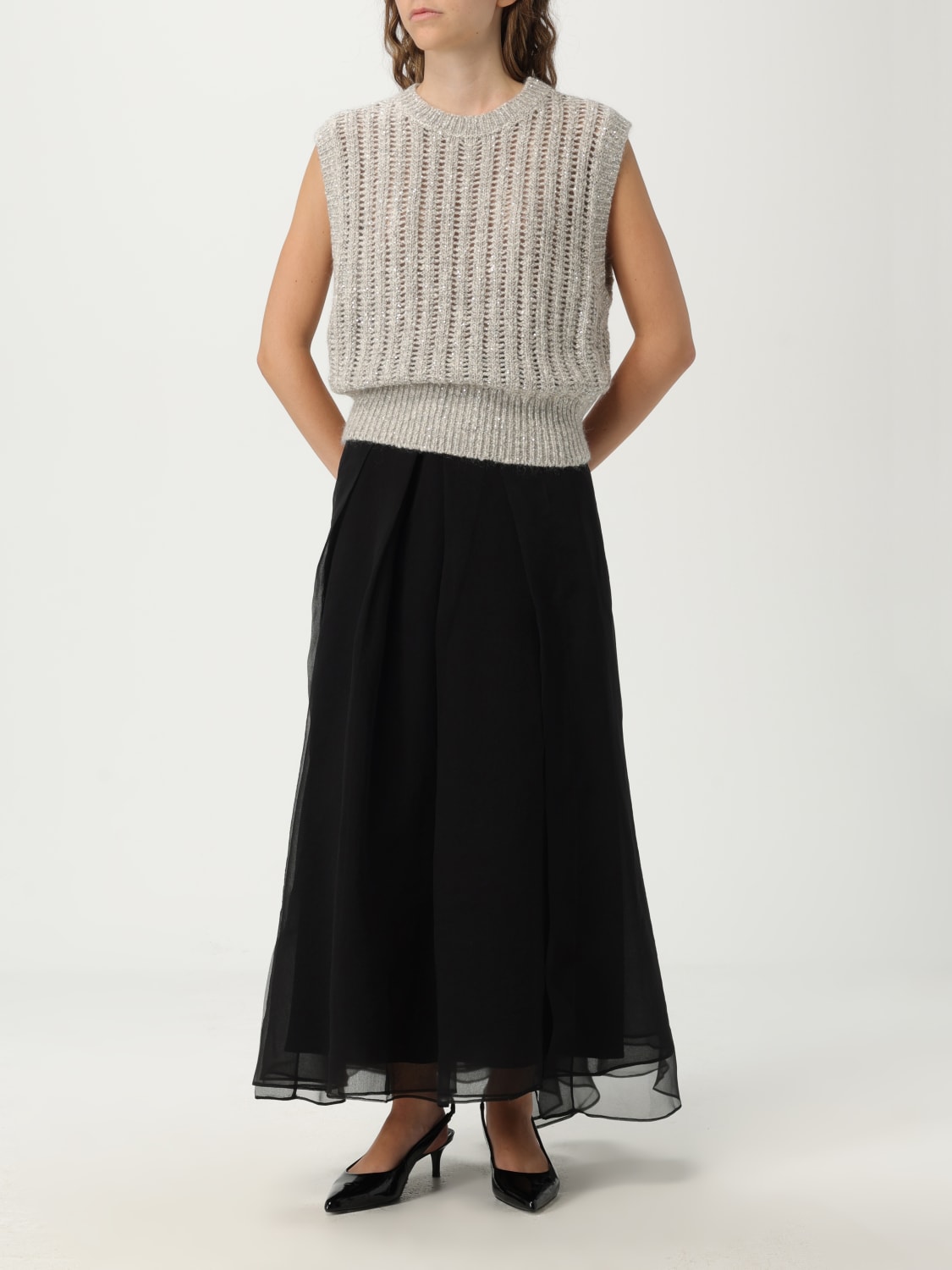 BRUNELLO CUCINELLI GILET: Pull femme Brunello Cucinelli, Perle - Img 2