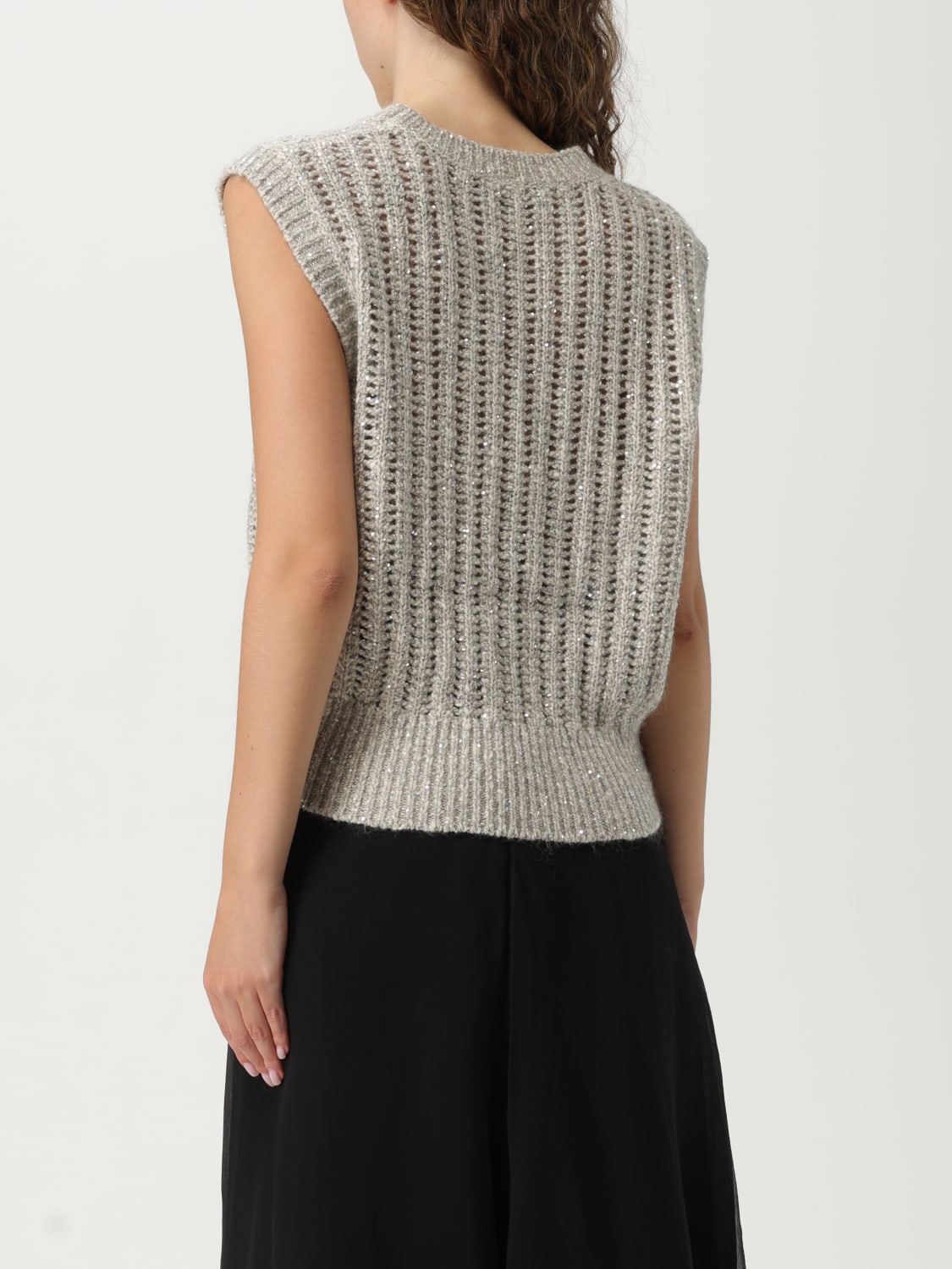 BRUNELLO CUCINELLI GILET: Pull femme Brunello Cucinelli, Perle - Img 3