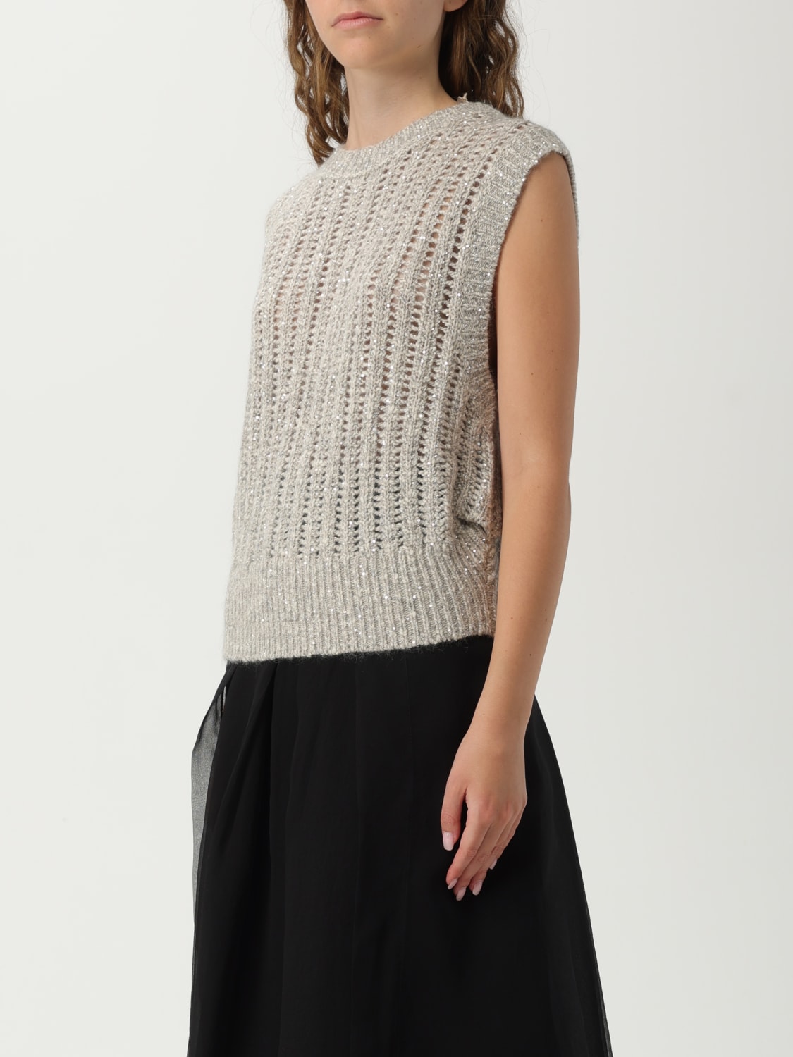 BRUNELLO CUCINELLI GILET: Pull femme Brunello Cucinelli, Perle - Img 4