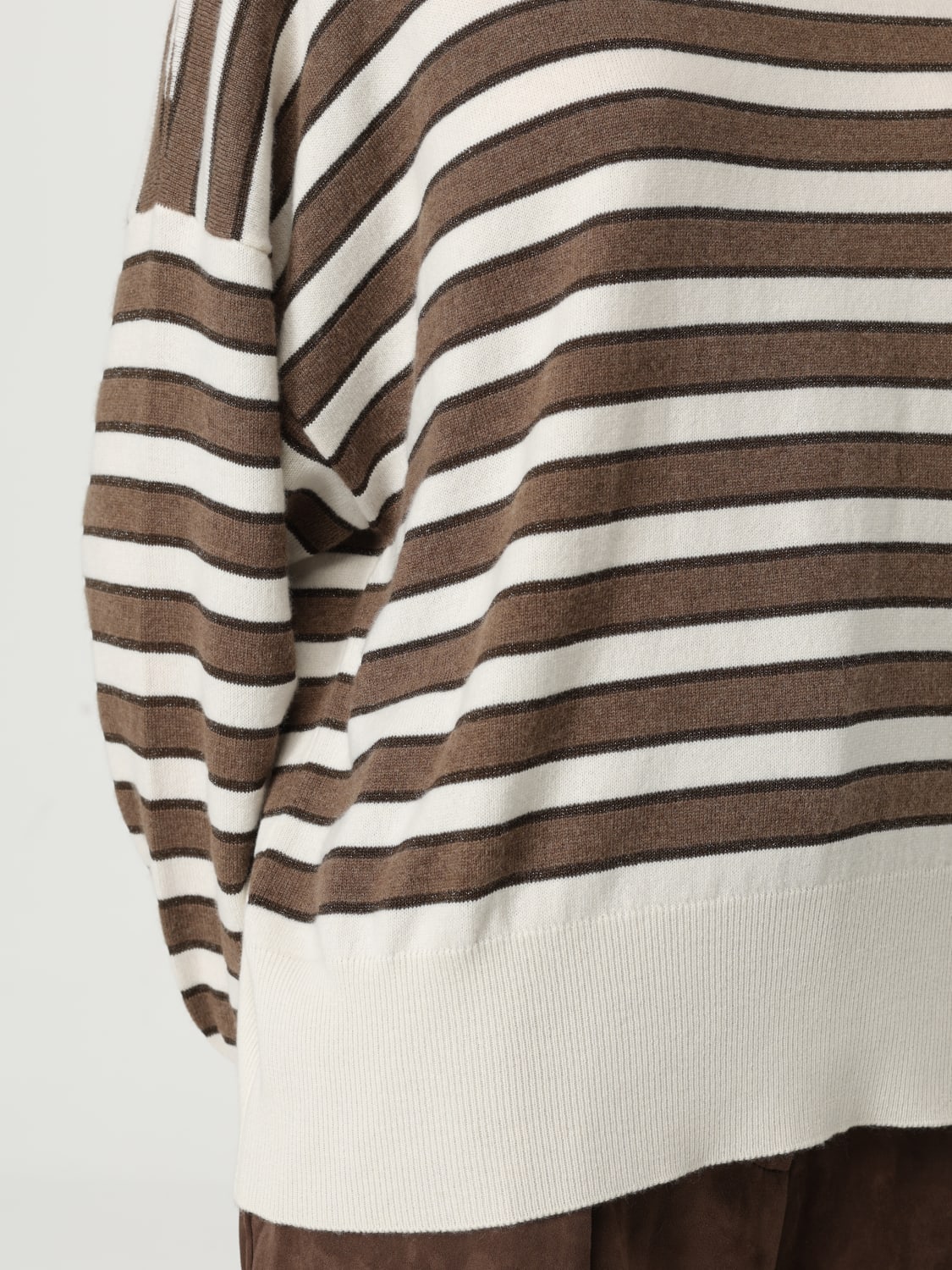 BRUNELLO CUCINELLI PULL: Pull femme Brunello Cucinelli, Marron - Img 5