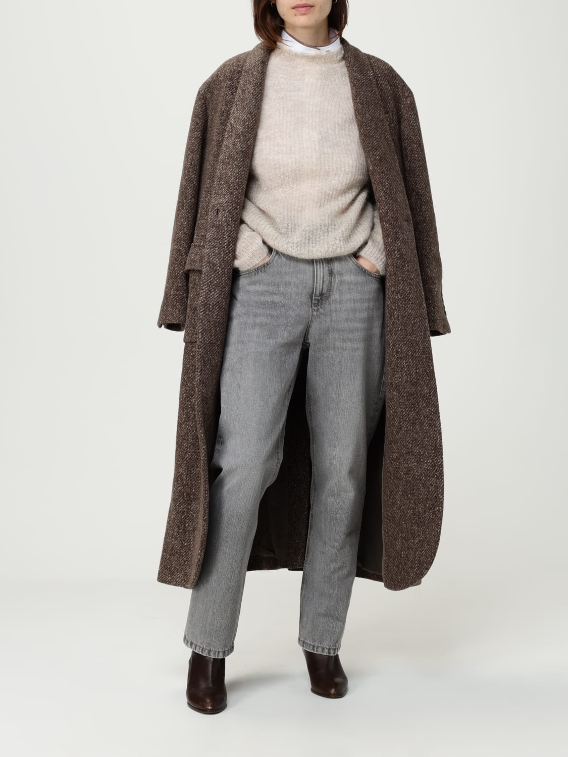 BRUNELLO CUCINELLI ABRIGO: Abrigo mujer Brunello Cucinelli, Marrón - Img 2