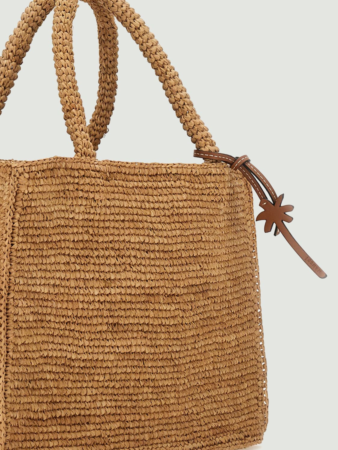 MANEBI BORSA A TRACOLLA: Borse a mano tote piccola in rafia Manebi, Marrone - Img 3