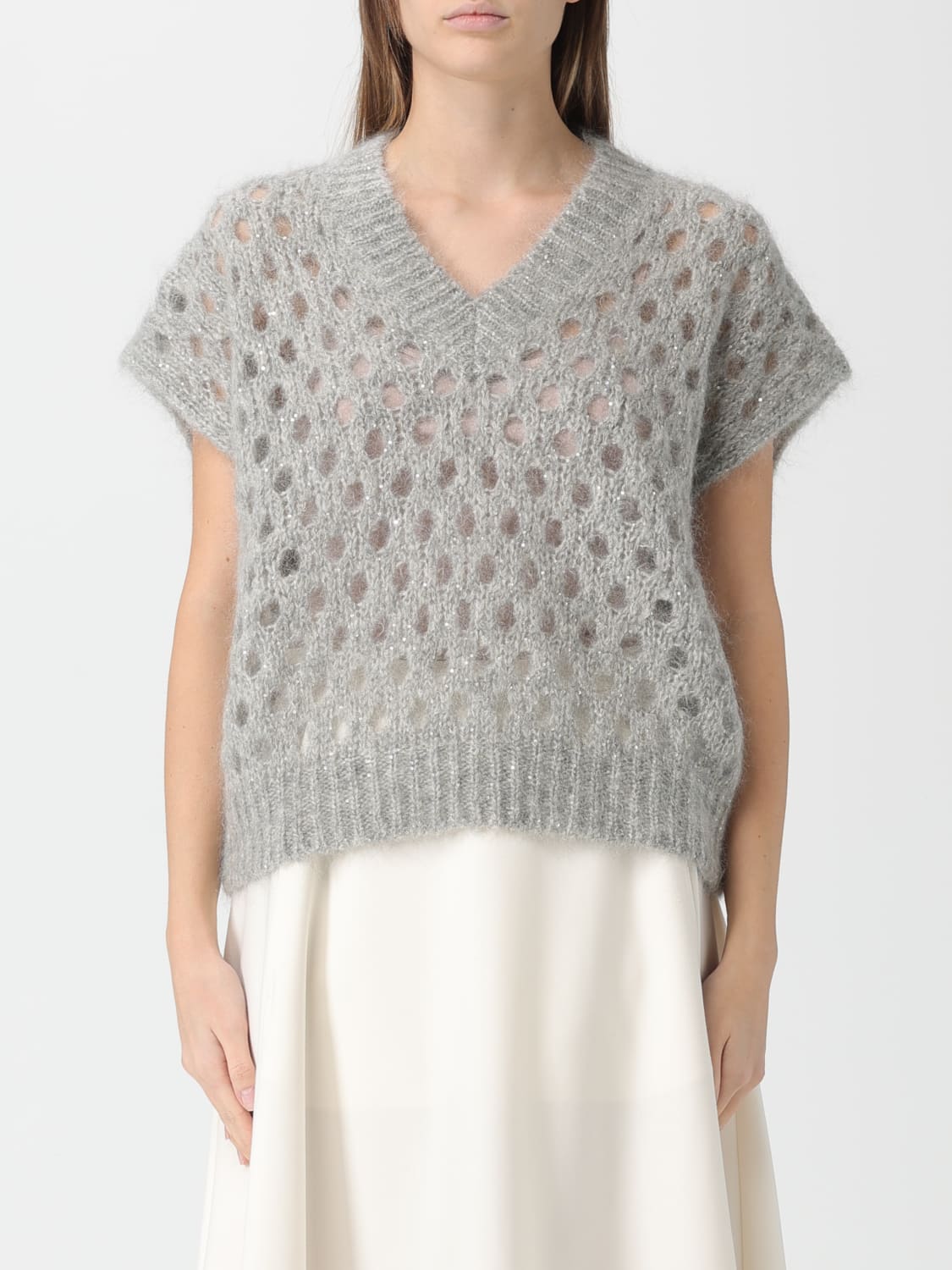 BRUNELLO CUCINELLI 毛衣: 毛衣 女士 Brunello Cucinelli, 蓝色 - Img 1