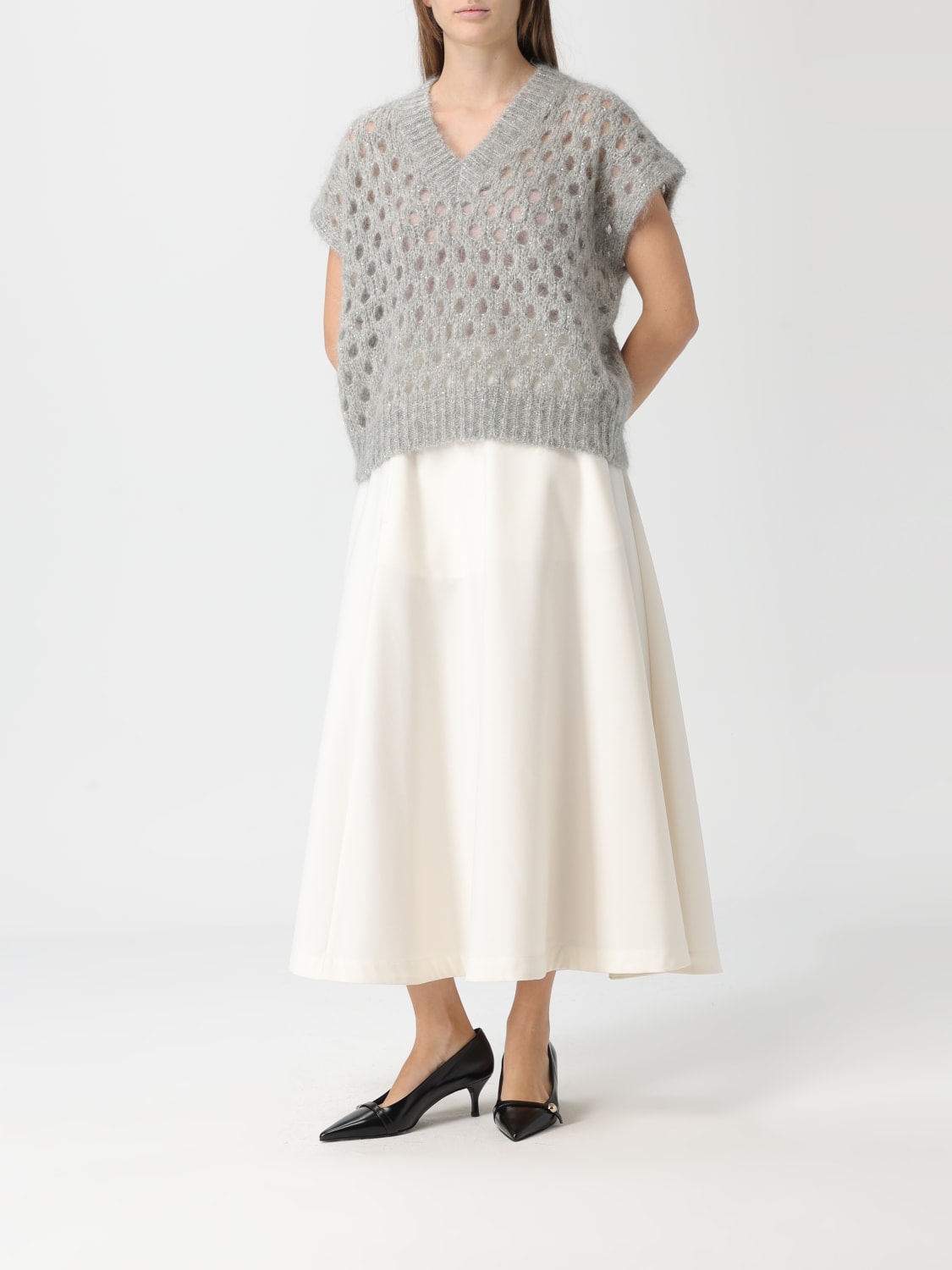 BRUNELLO CUCINELLI 毛衣: 毛衣 女士 Brunello Cucinelli, 蓝色 - Img 2