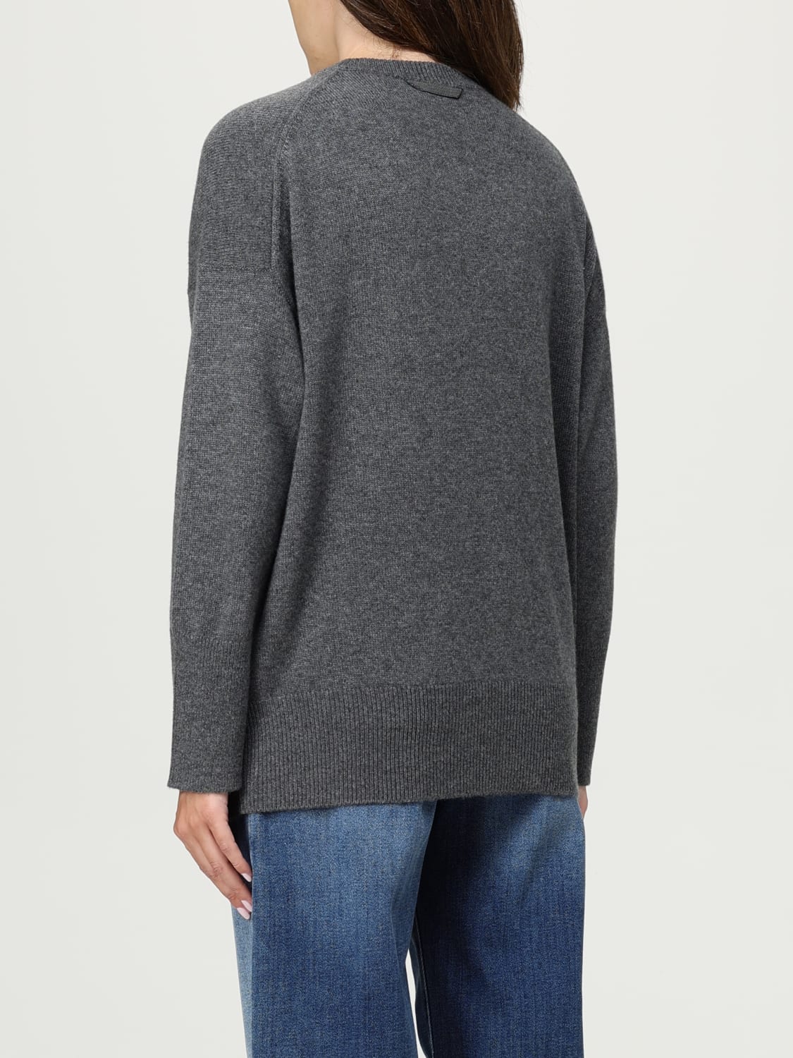 BRUNELLO CUCINELLI PULL: Pull femme Brunello Cucinelli, Gris Souris - Img 3