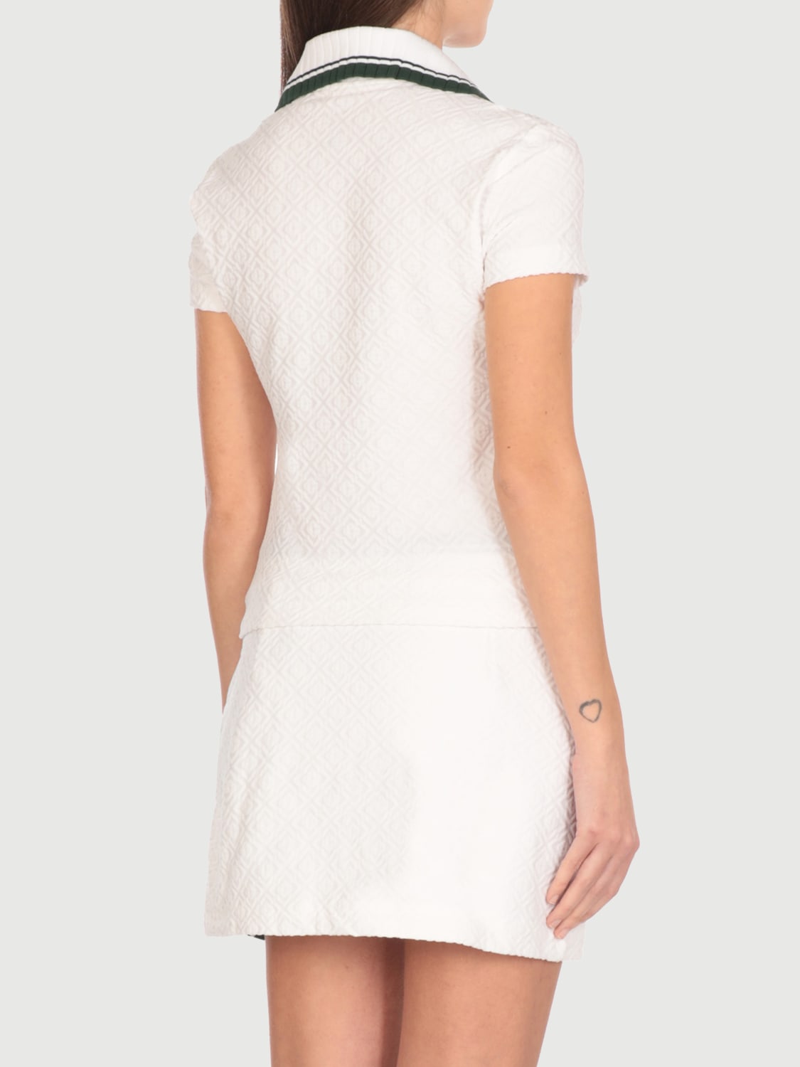 Tシャツ・カットソー CASABLANCA Woman Polo Shirt White WPS25SH135 01 CASABLANCA: Top woman - White | Casablanca polo shirt