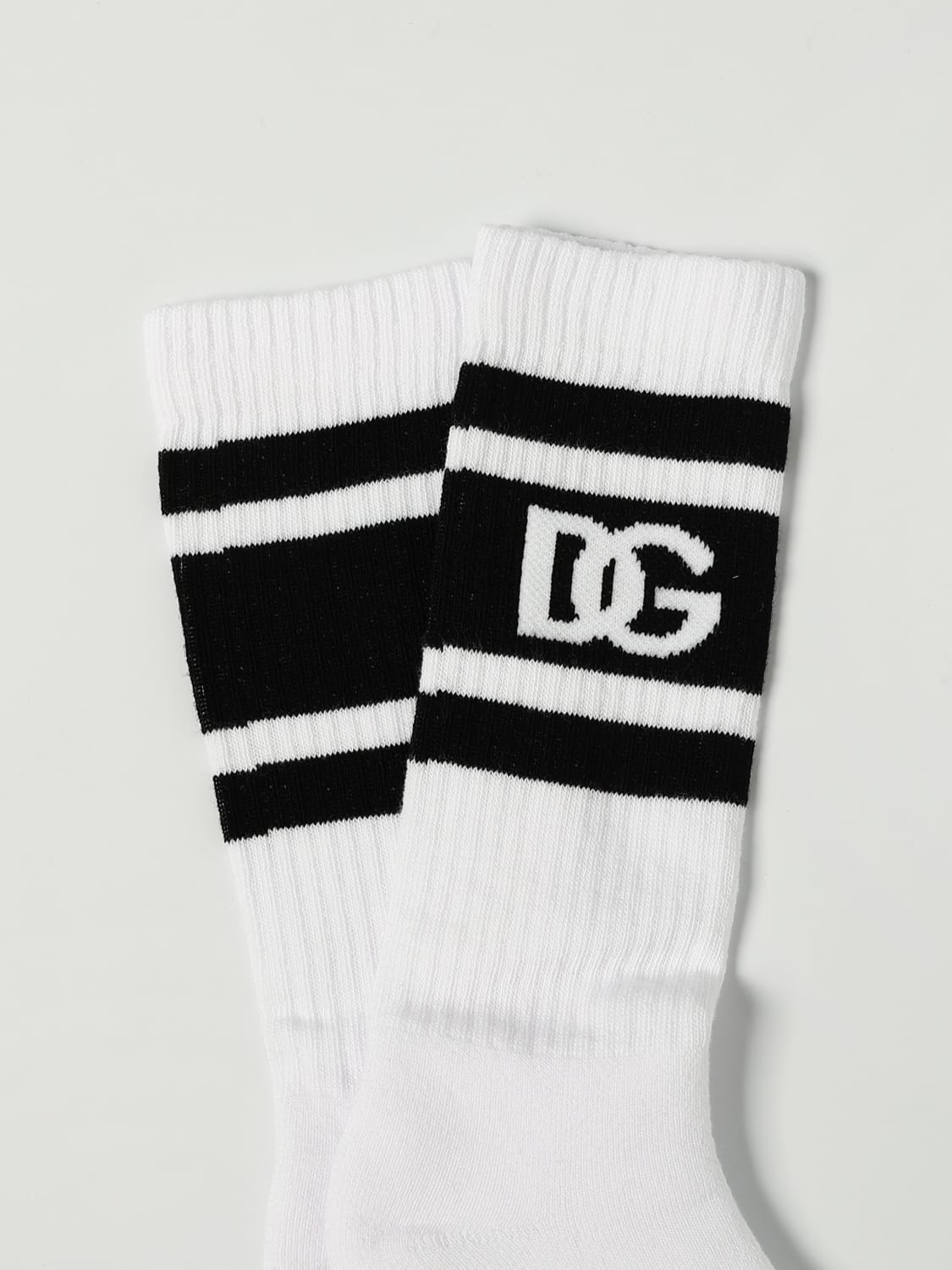 DOLCE & GABBANA CALZE: Calze DG Dolce & Gabbana in cotone stretch , Arancione - Img 2