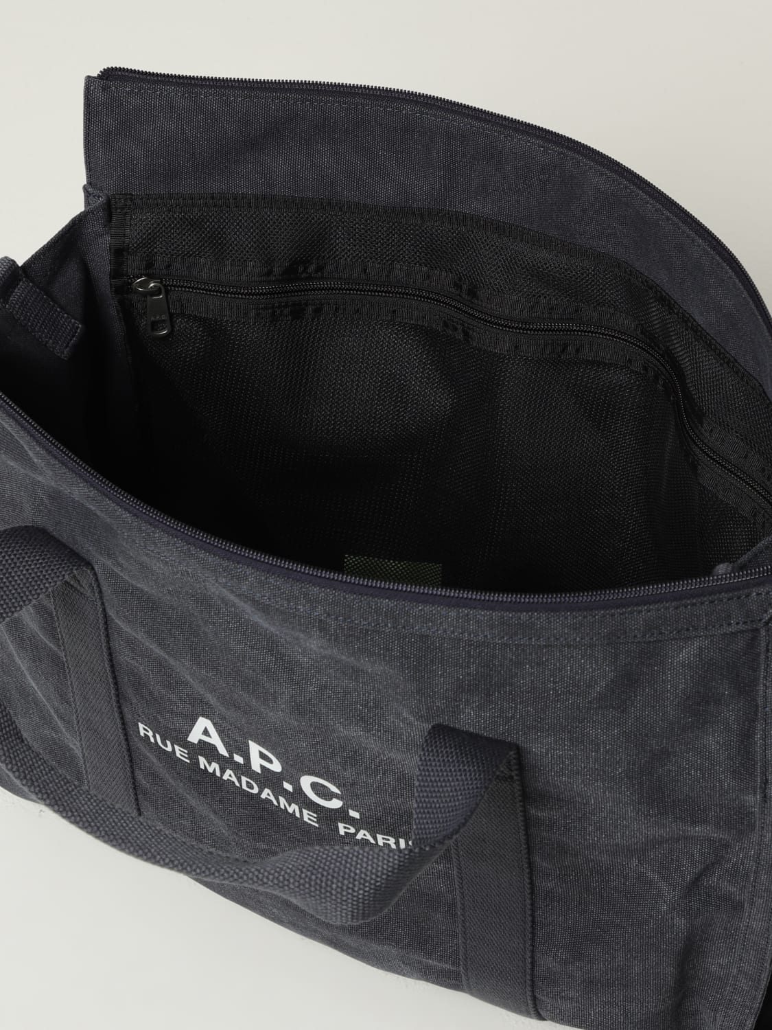A.P.C. BORSA A MANO: Borsa Gym Recuperation A.P.C. in cotone e nylon , Blue - Img 3