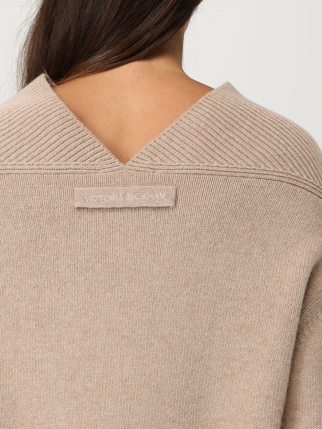 VICTORIA VICTORIA BECKHAM JERSEY: Jersey mujer Victoria Victoria Beckham, Beige - Img 5