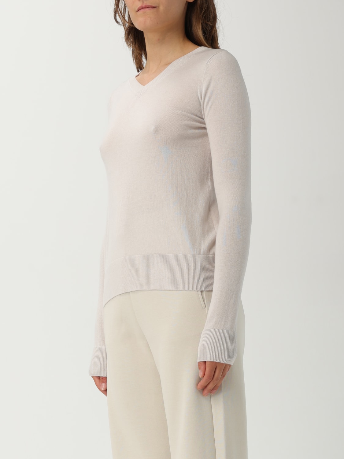 'S MAX MARA MAGLIA: Maglia a v in lana 's Max Mara, Bianco - Img 4