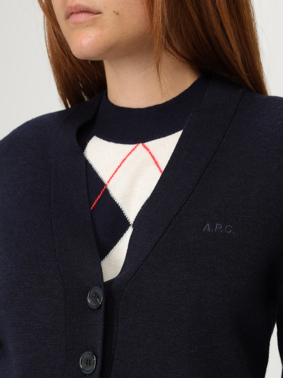 A.P.C. PULLOVER: Strickjacke damen A.P.C., Navy - Img 4