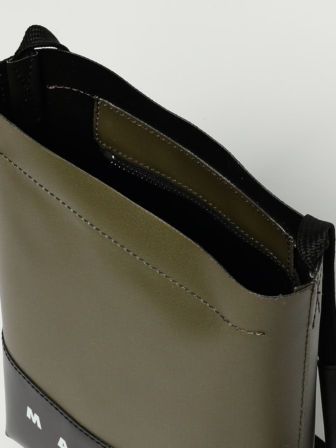 MARNI BORSA A TRACOLLA: Borsa a tracolla colorblock Marni in pelle sintetica, Verde - Img 4