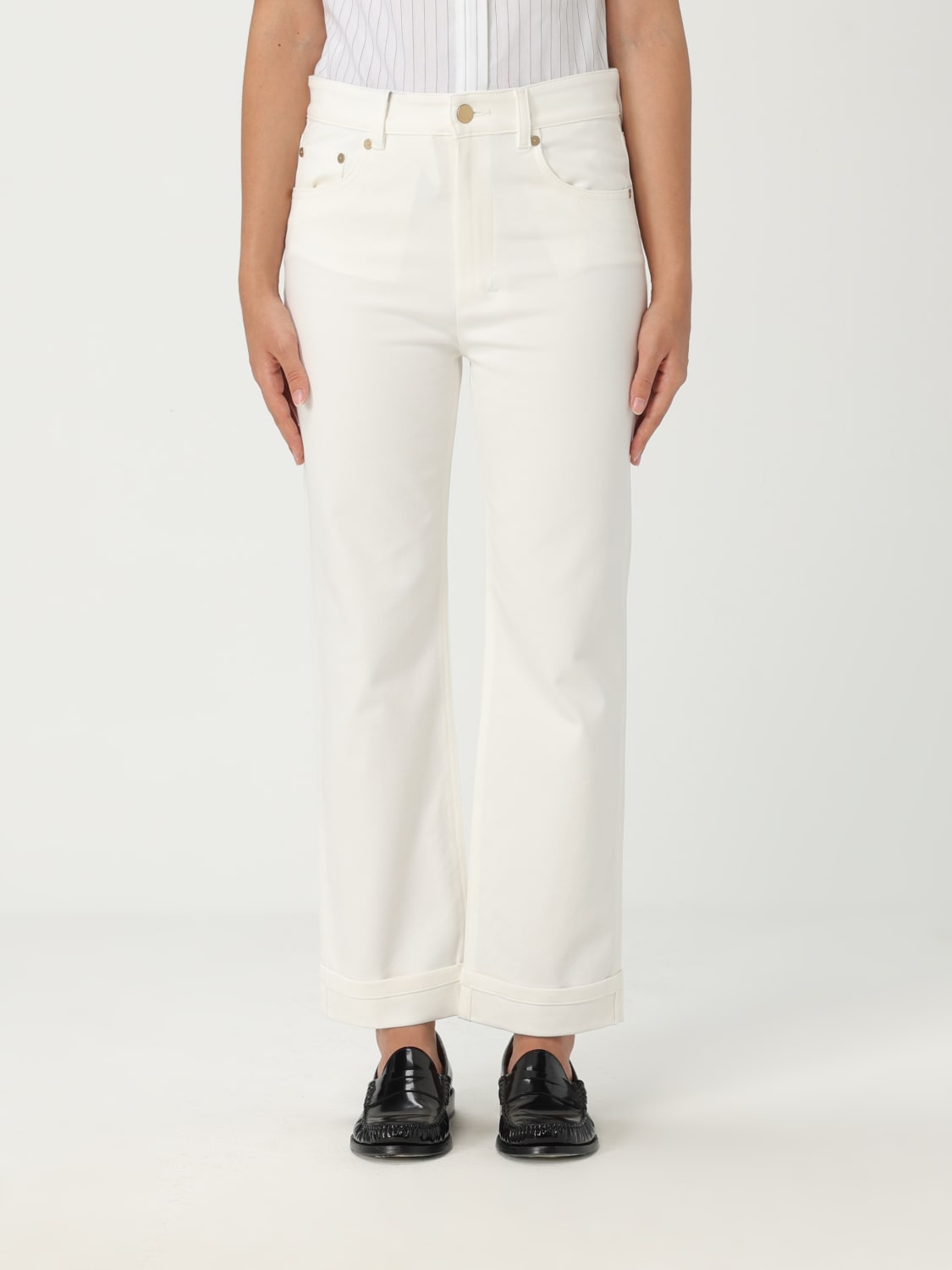 'S MAX MARA PANTALONE: Pantalone 'S Max Mara in cotone stretch , Bianco - Img 1