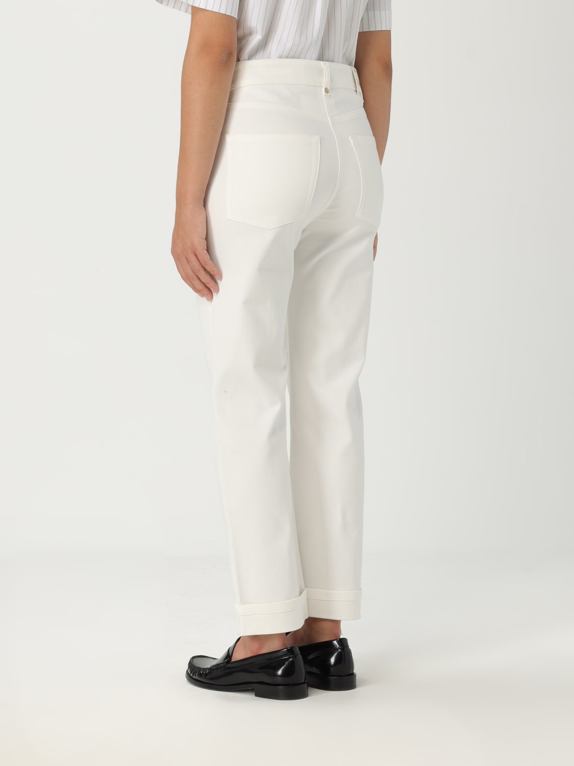 'S MAX MARA PANTALONE: Pantalone 'S Max Mara in cotone stretch , Bianco - Img 2